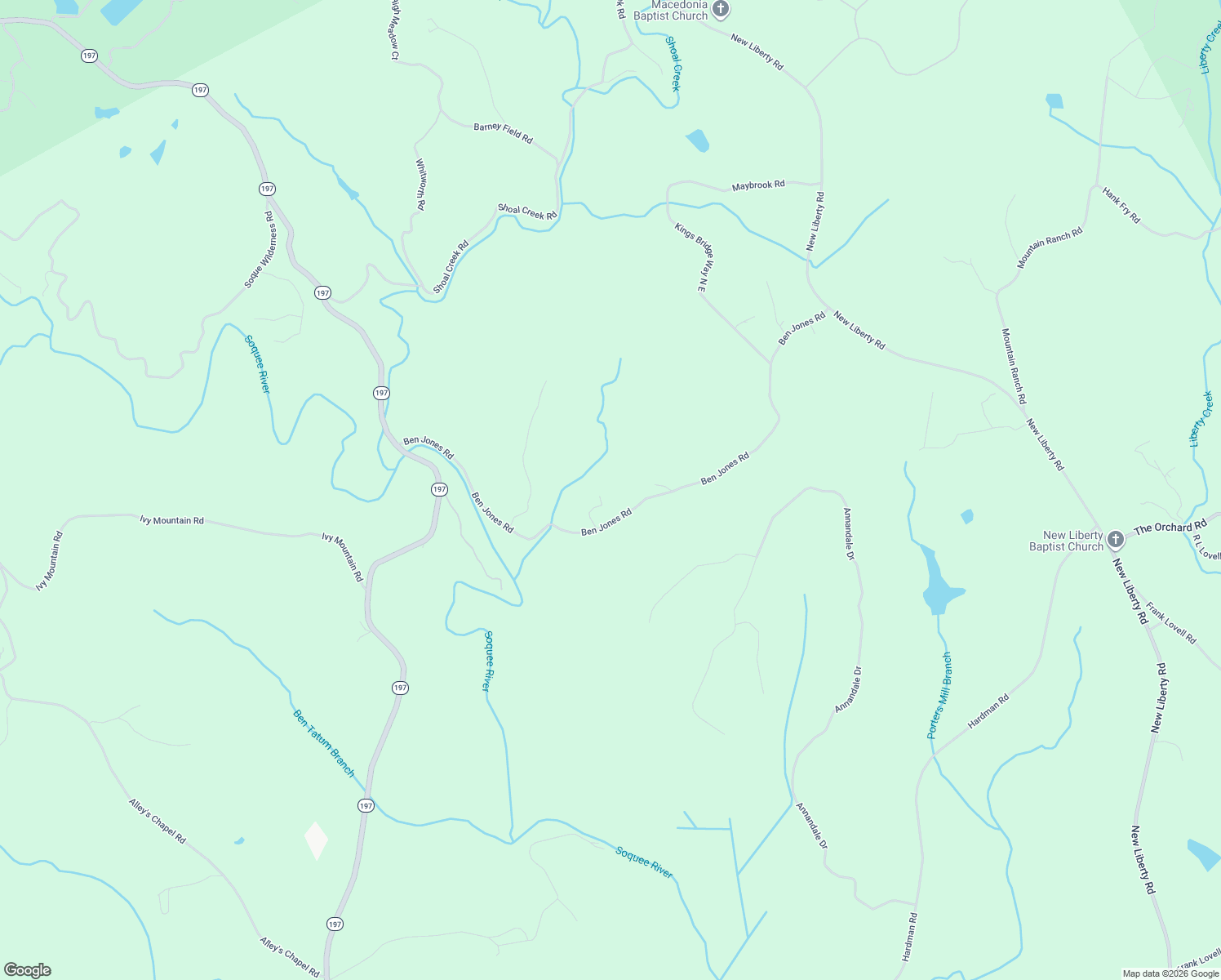 map of restaurants, bars, coffee shops, grocery stores, and more near 1103 Ben Jones Road in Clarkesville