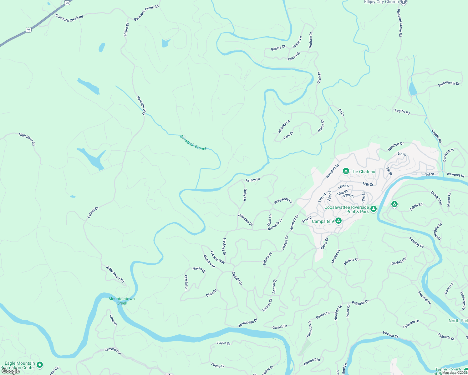 map of restaurants, bars, coffee shops, grocery stores, and more near 311 Ruby Lane in Ellijay