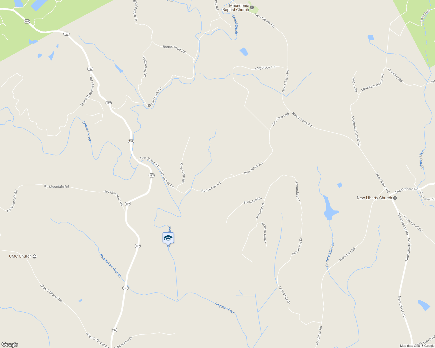 map of restaurants, bars, coffee shops, grocery stores, and more near 1103 Ben Jones Road in Clarkesville