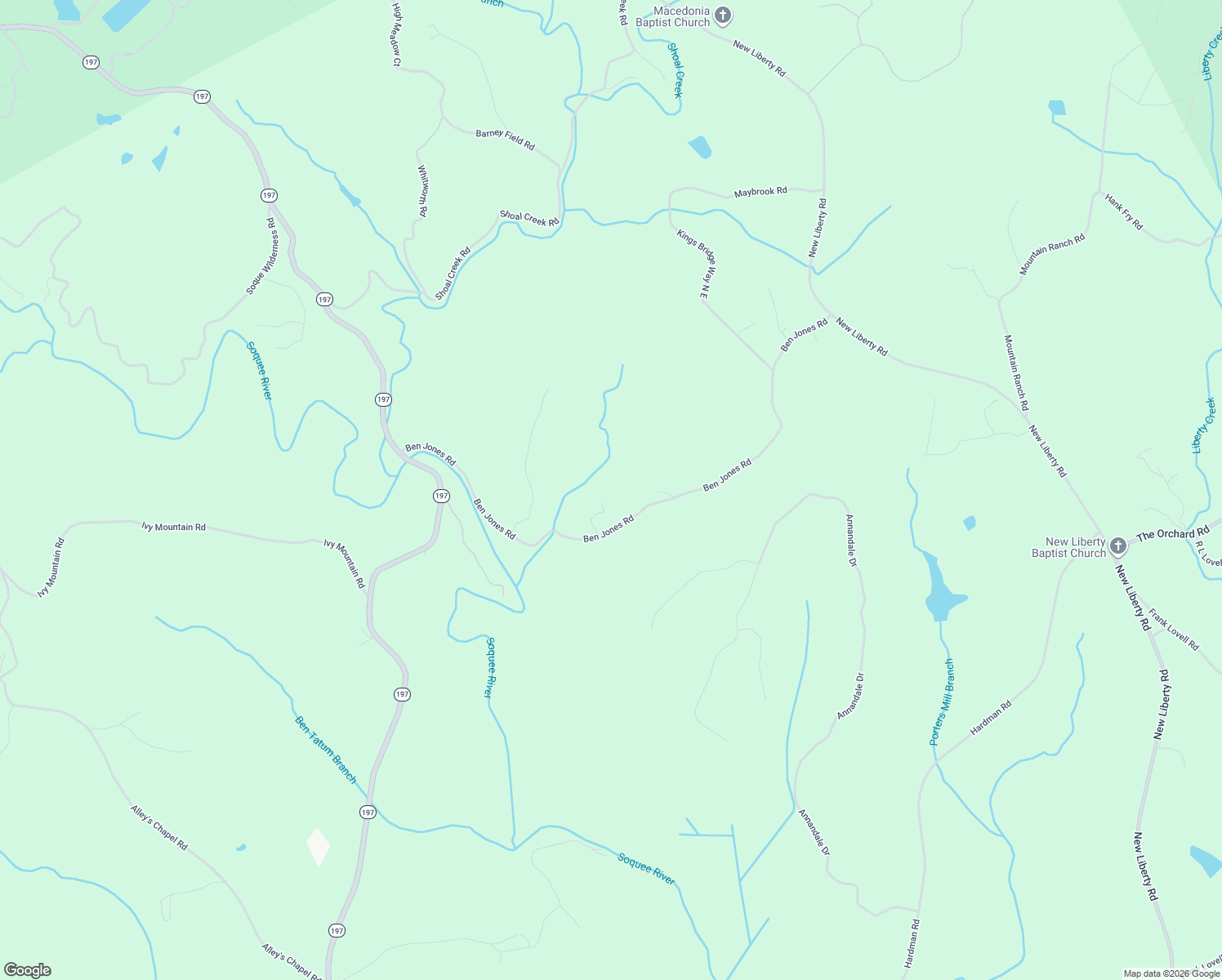 map of restaurants, bars, coffee shops, grocery stores, and more near 1103 Ben Jones Road in Clarkesville