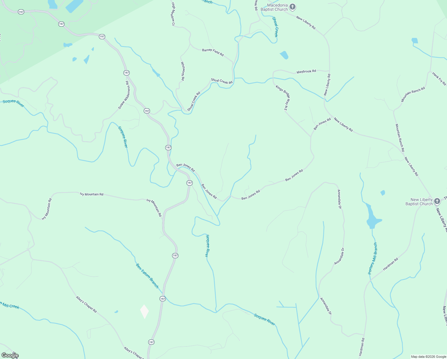 map of restaurants, bars, coffee shops, grocery stores, and more near 182 Pioneer Ridge Drive in Clarkesville