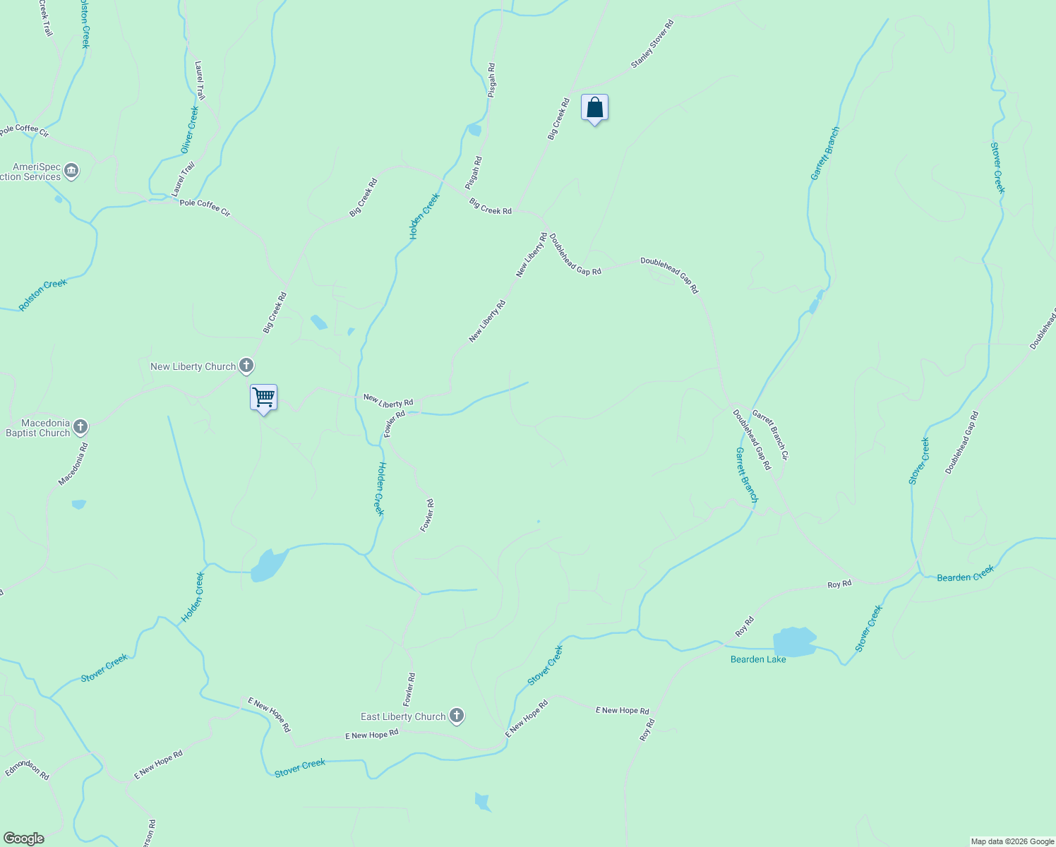 map of restaurants, bars, coffee shops, grocery stores, and more near 92 Skyview Lane in Ellijay