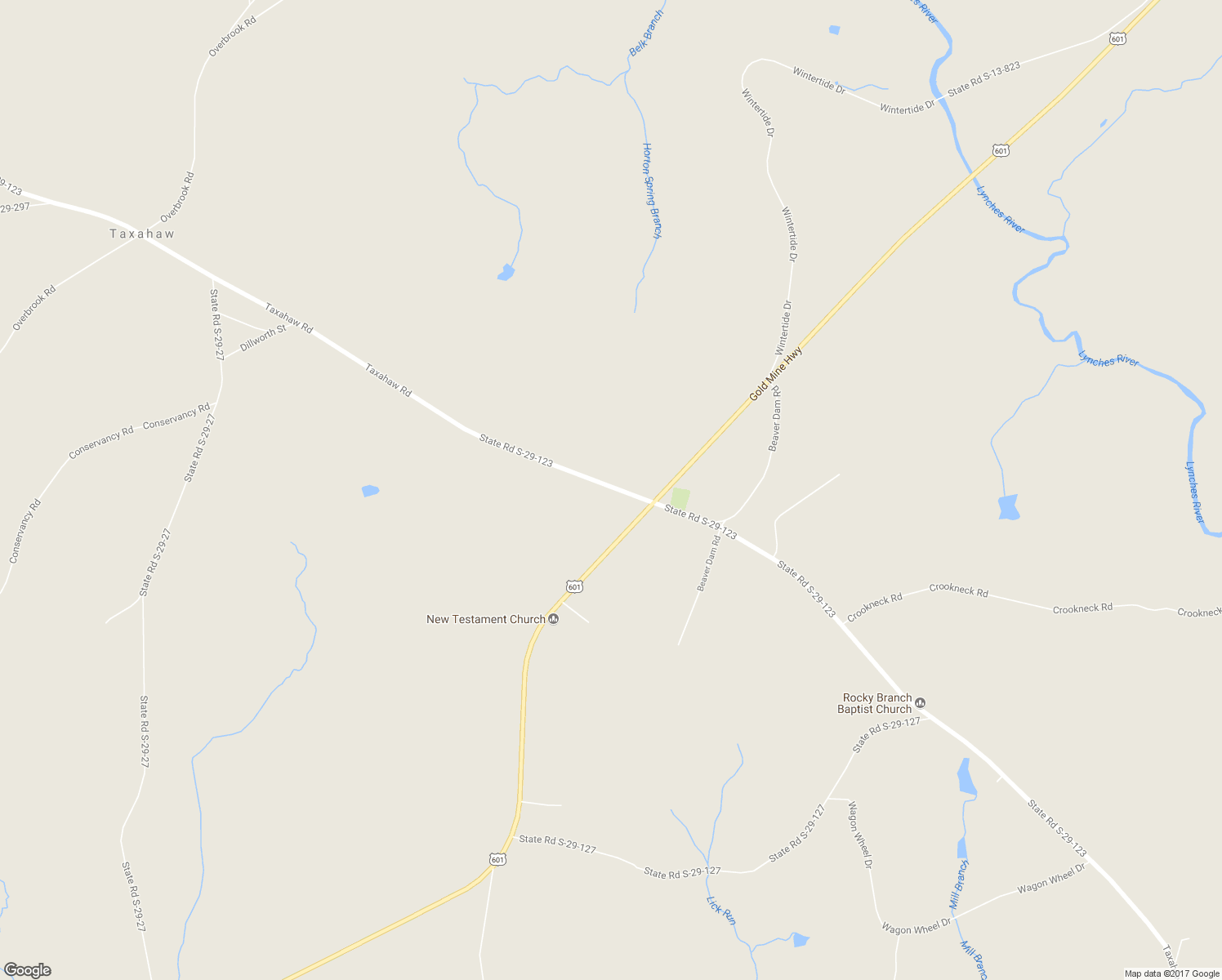 map of restaurants, bars, coffee shops, grocery stores, and more near 7982 Taxahaw Road in Kershaw