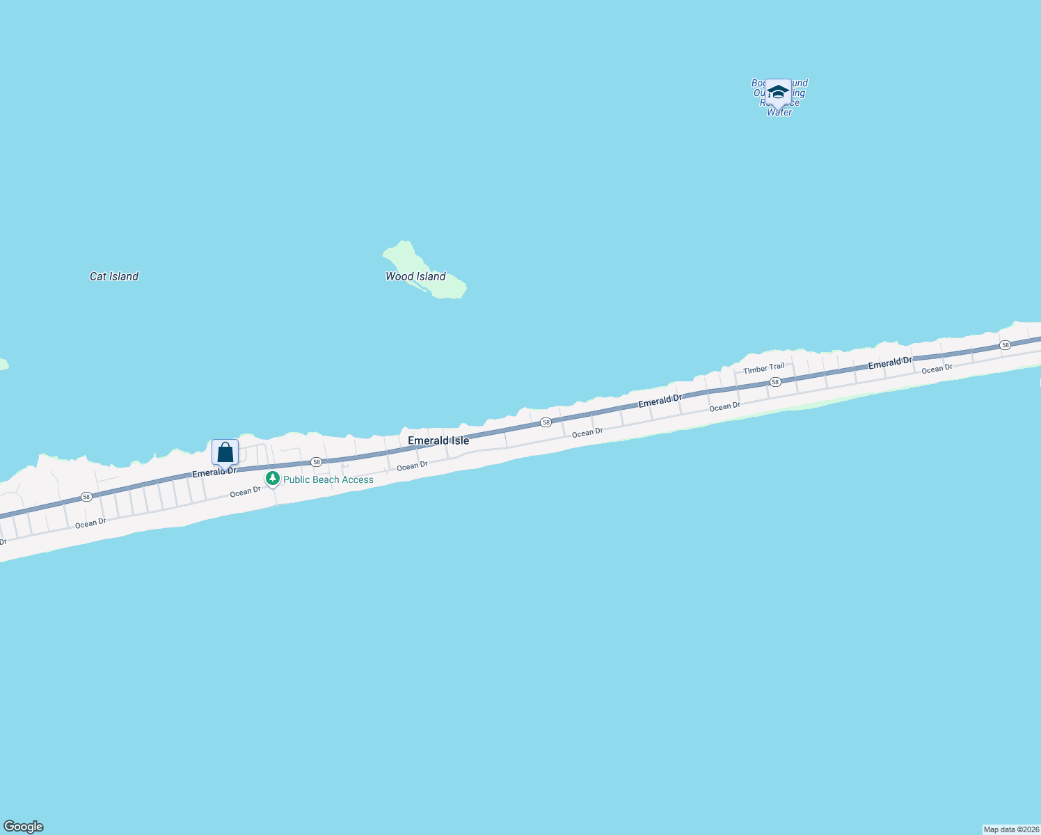 map of restaurants, bars, coffee shops, grocery stores, and more near 2005 Emerald Drive in Emerald Isle