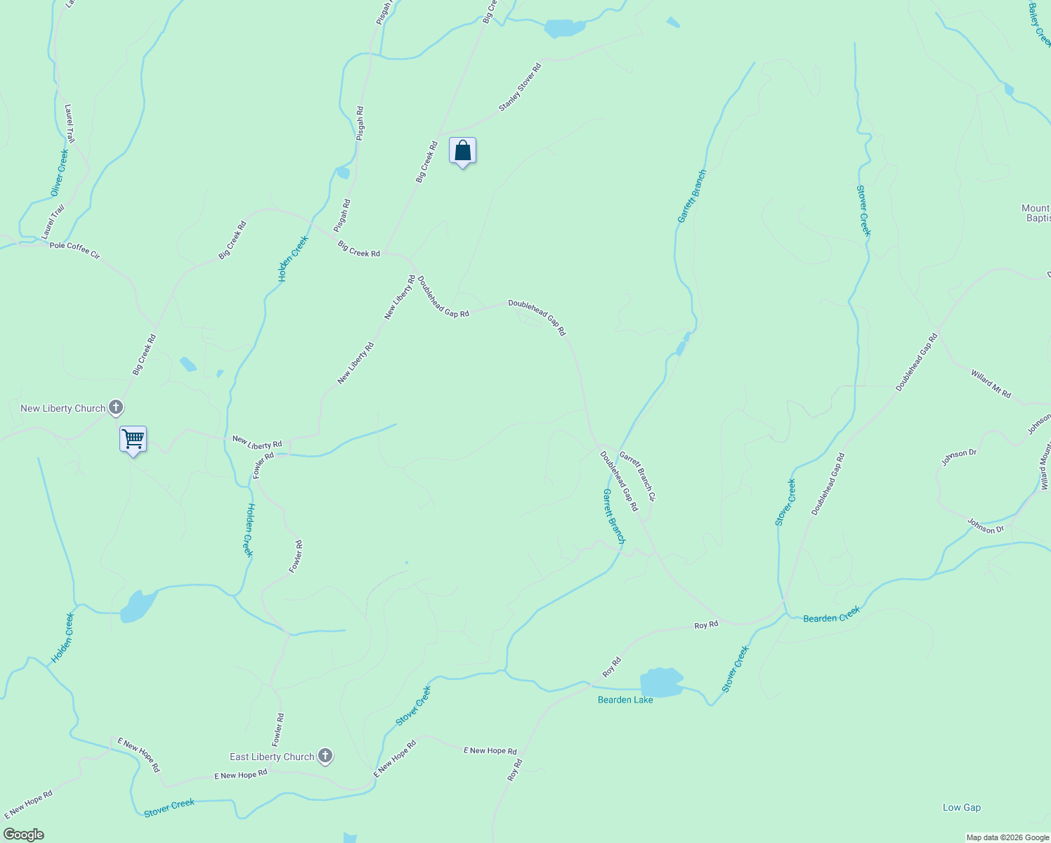 map of restaurants, bars, coffee shops, grocery stores, and more near Rainbow Ridge Drive in Ellijay