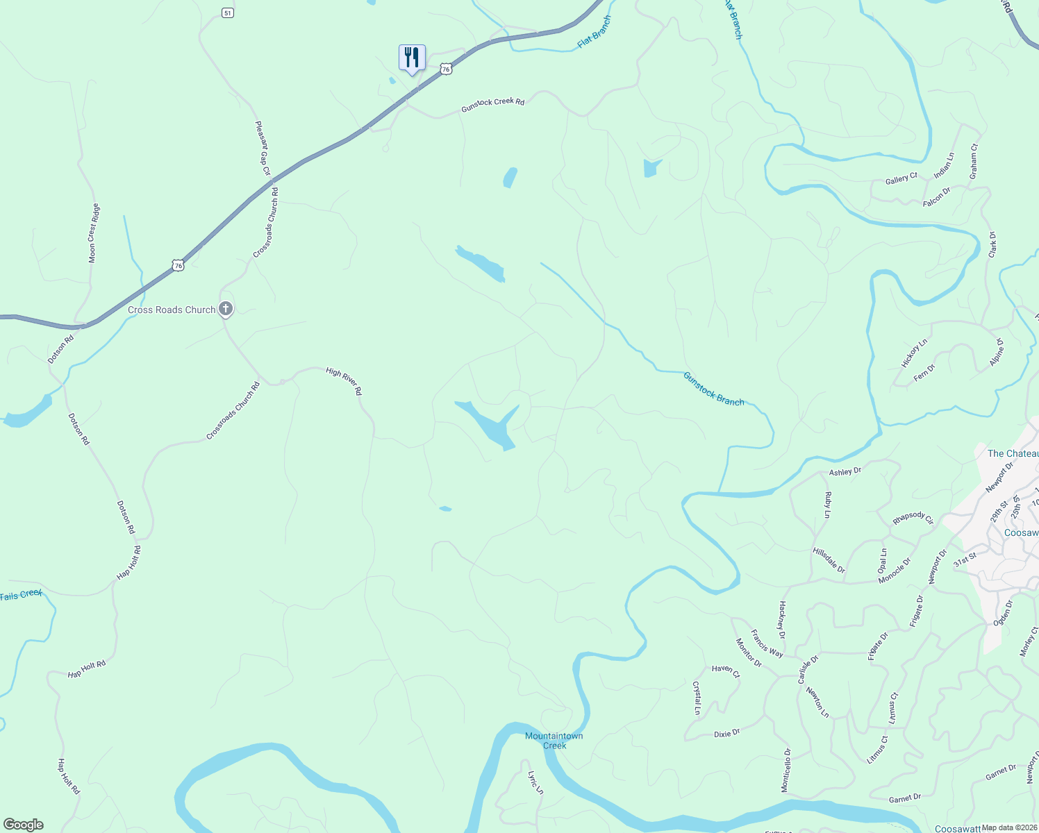 map of restaurants, bars, coffee shops, grocery stores, and more near 772 Heritage Way in Ellijay