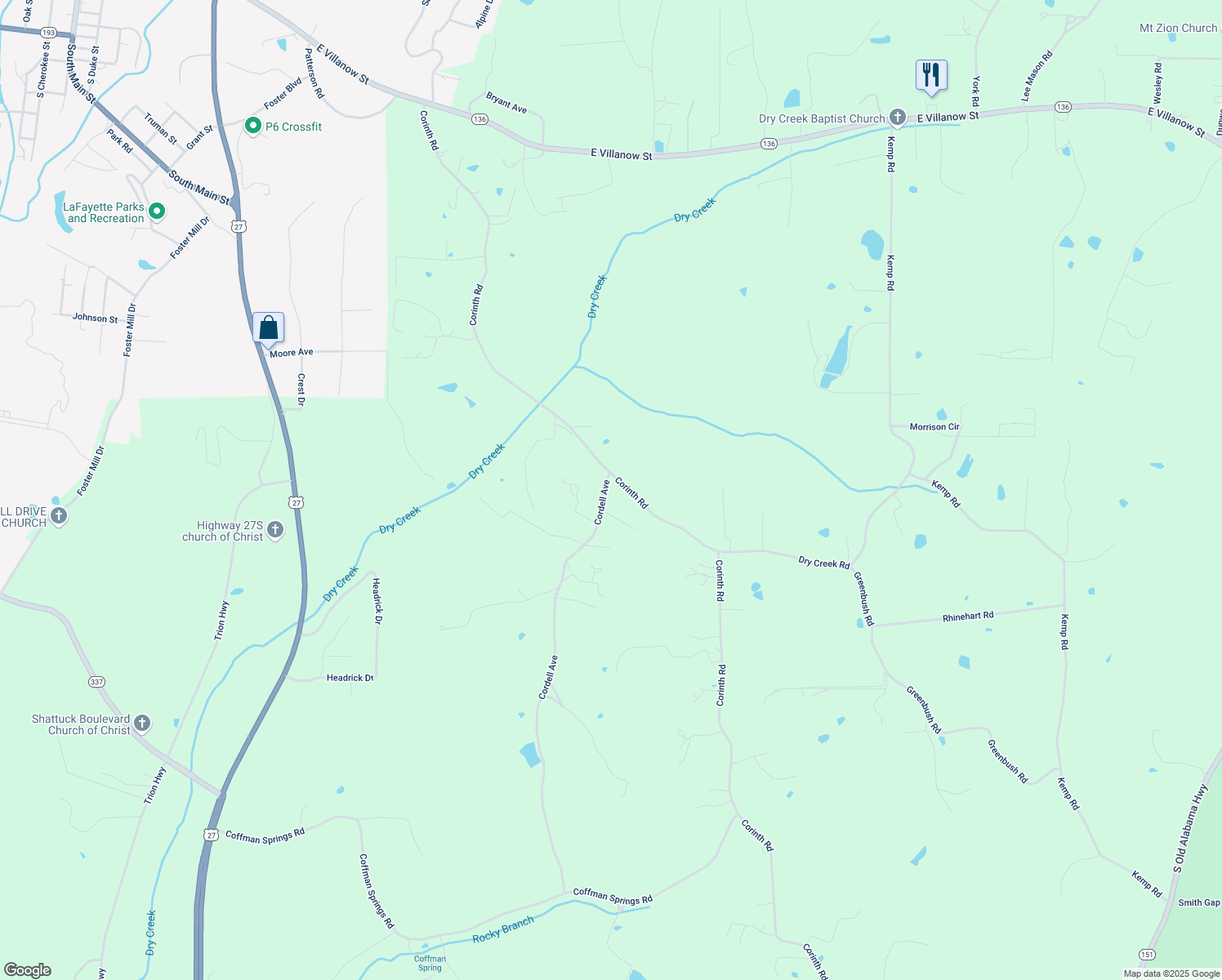 map of restaurants, bars, coffee shops, grocery stores, and more near 43 Cordell Ave in LaFayette