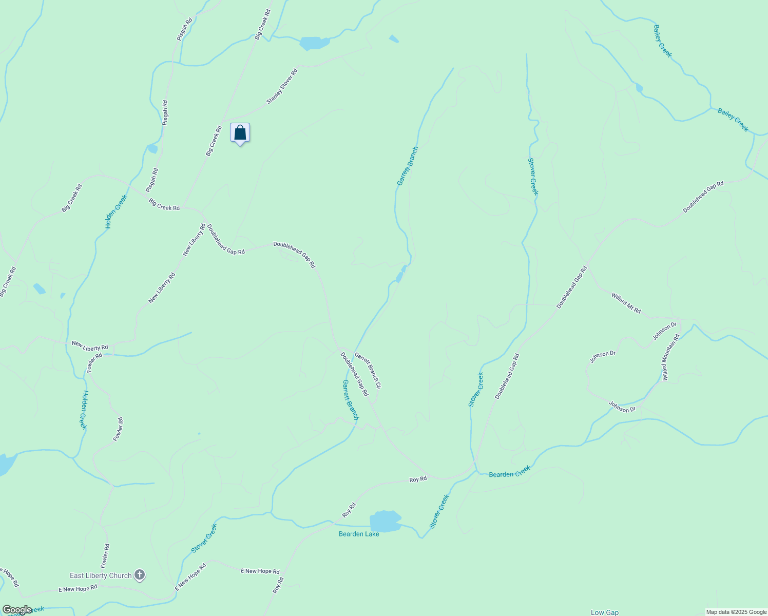 map of restaurants, bars, coffee shops, grocery stores, and more near 142-150 Garrett Branch Circle in Ellijay