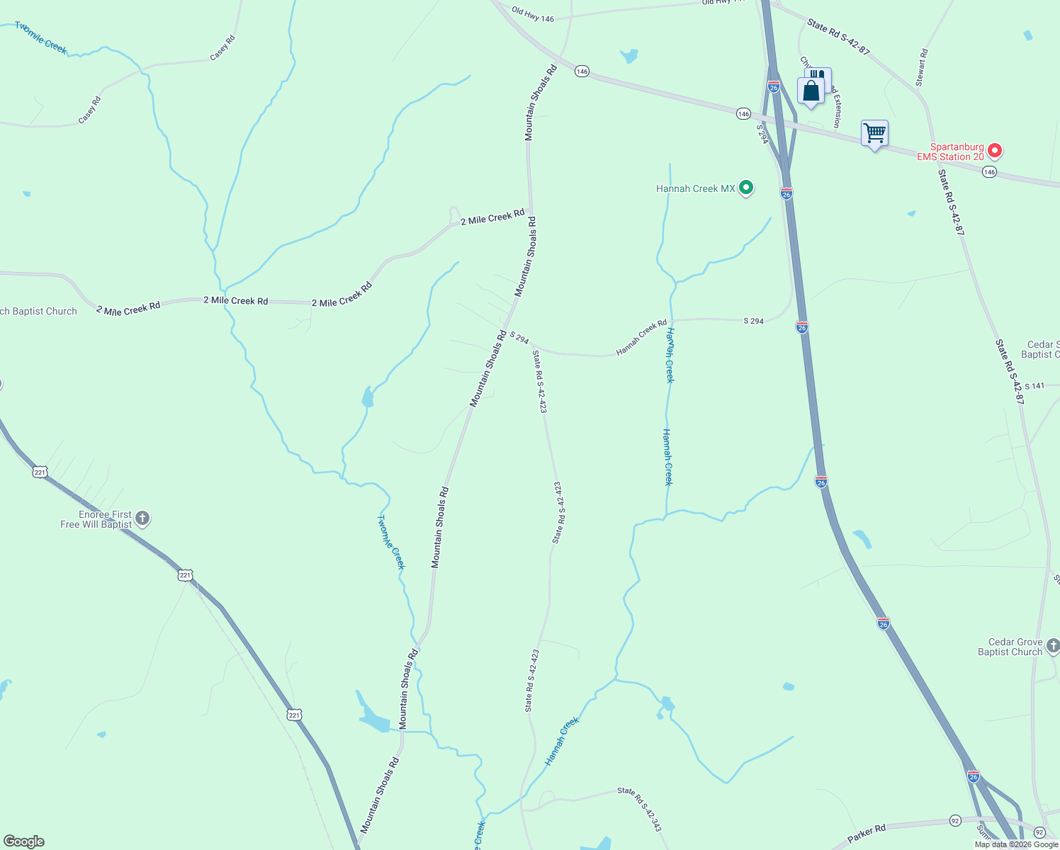 map of restaurants, bars, coffee shops, grocery stores, and more near 1465 State Road S-42-423 in Enoree