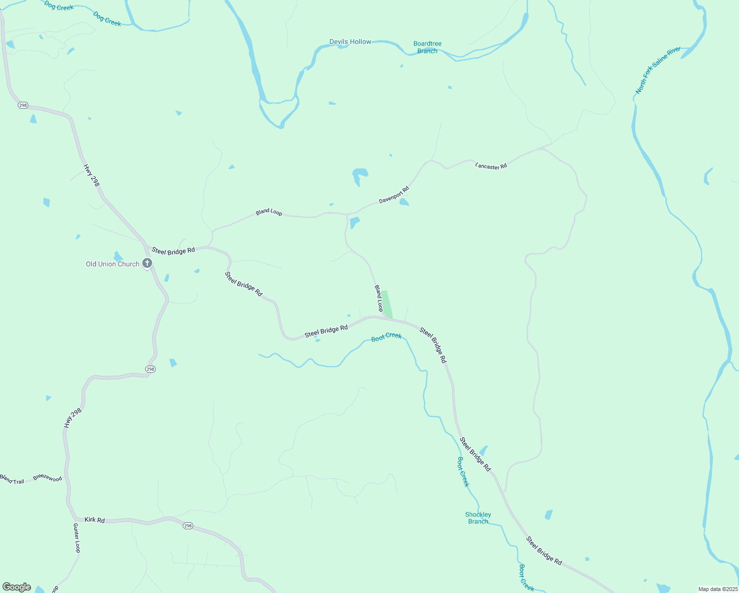 map of restaurants, bars, coffee shops, grocery stores, and more near 8078 Steel Bridge Road in Benton