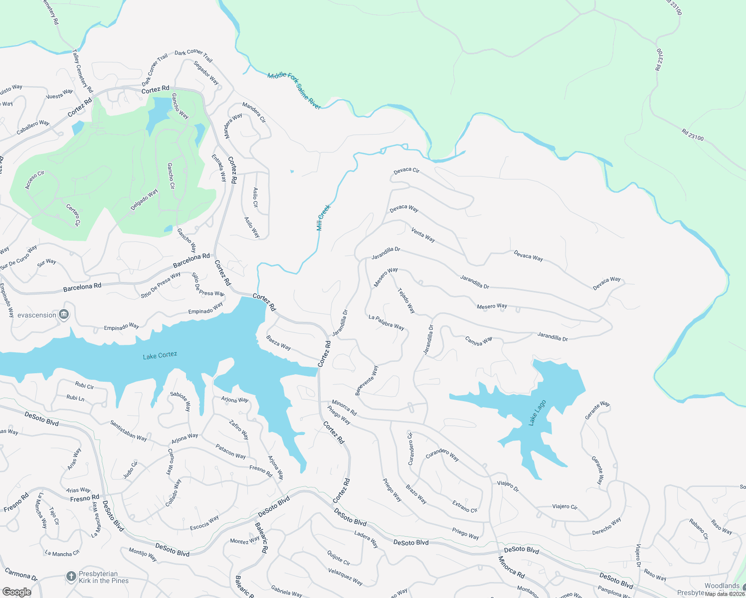 map of restaurants, bars, coffee shops, grocery stores, and more near 159 Mesero Way in Hot Springs Village