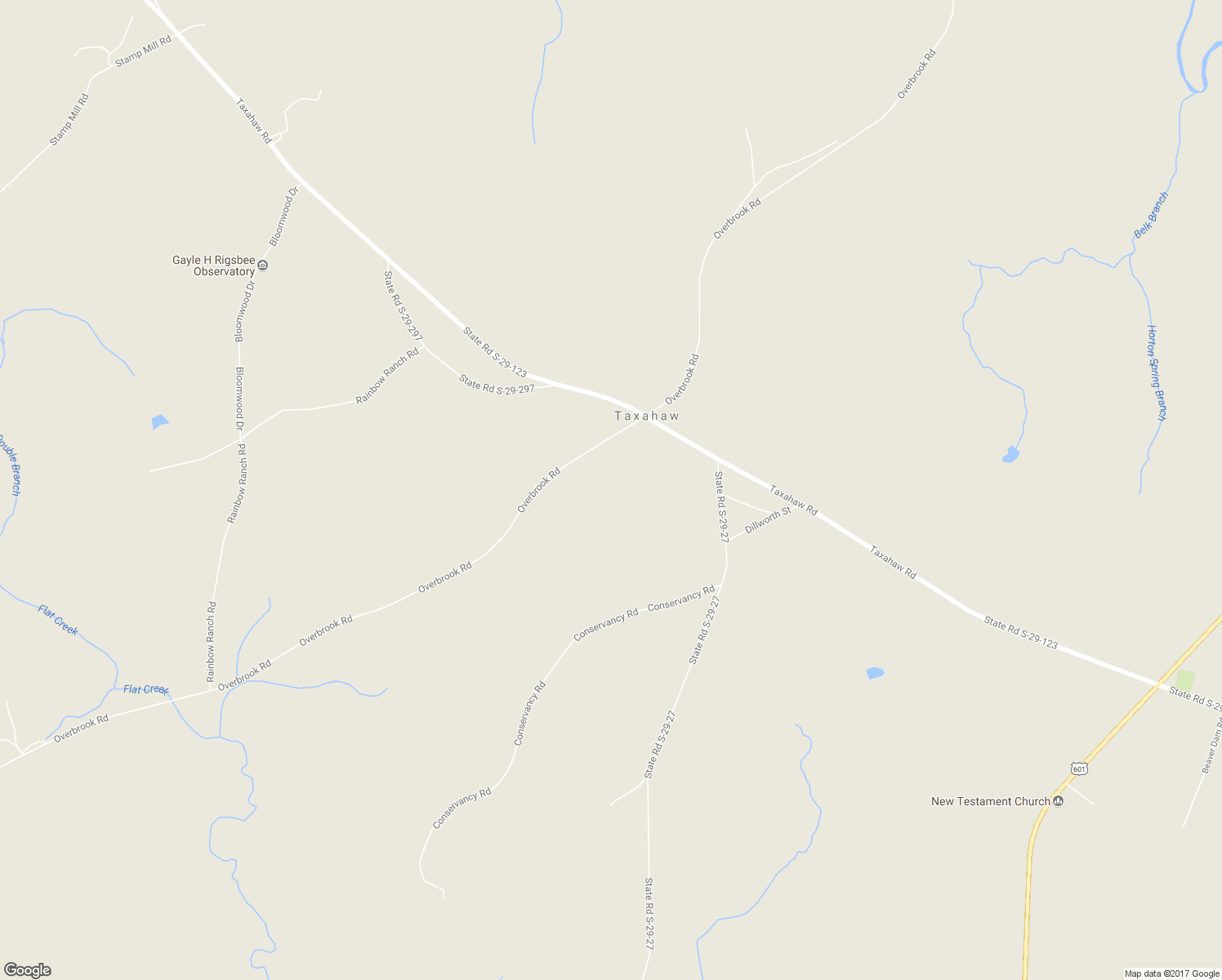 map of restaurants, bars, coffee shops, grocery stores, and more near 1821 Overbrook Road in Kershaw