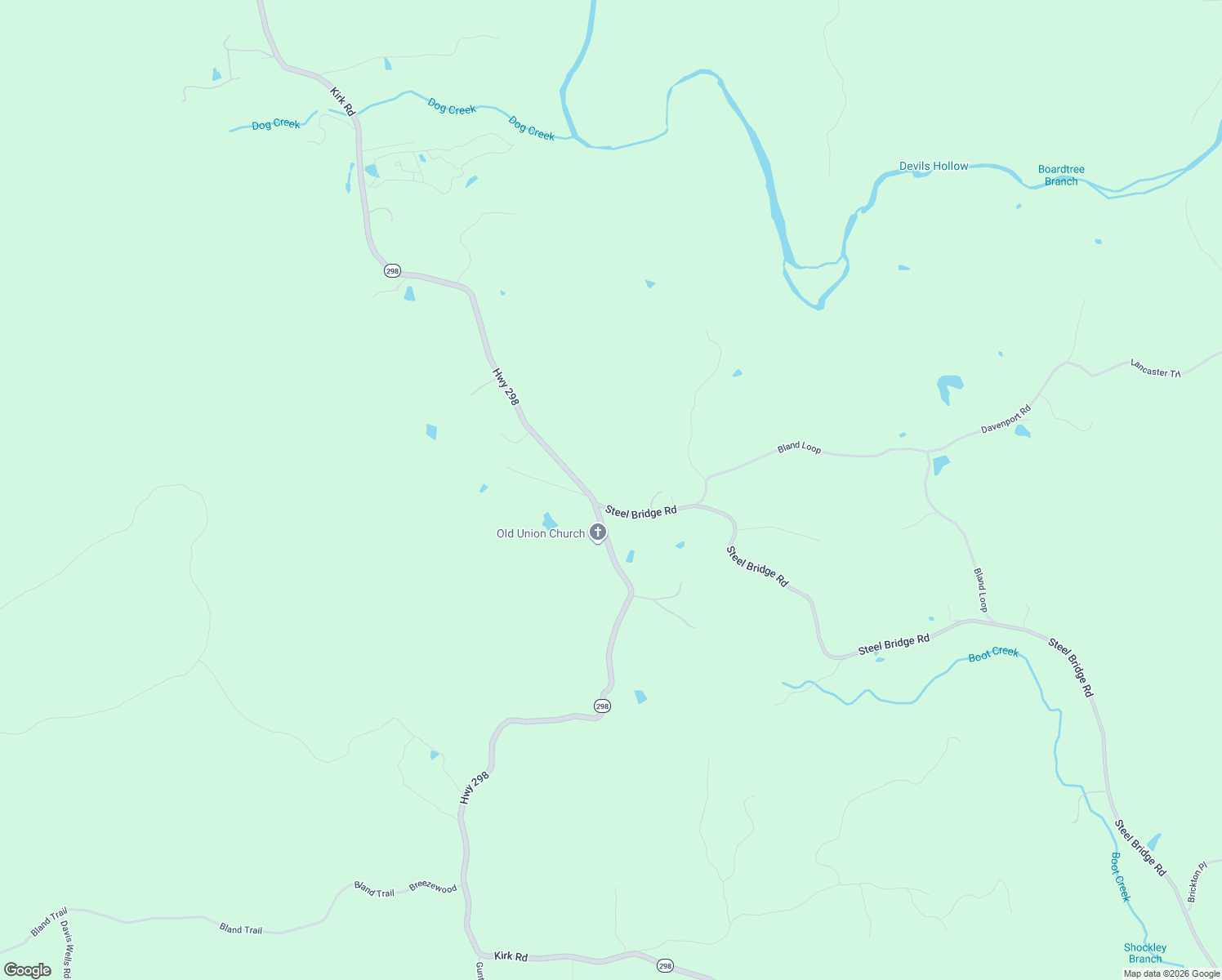 map of restaurants, bars, coffee shops, grocery stores, and more near 10058 Steel Bridge Road in Benton