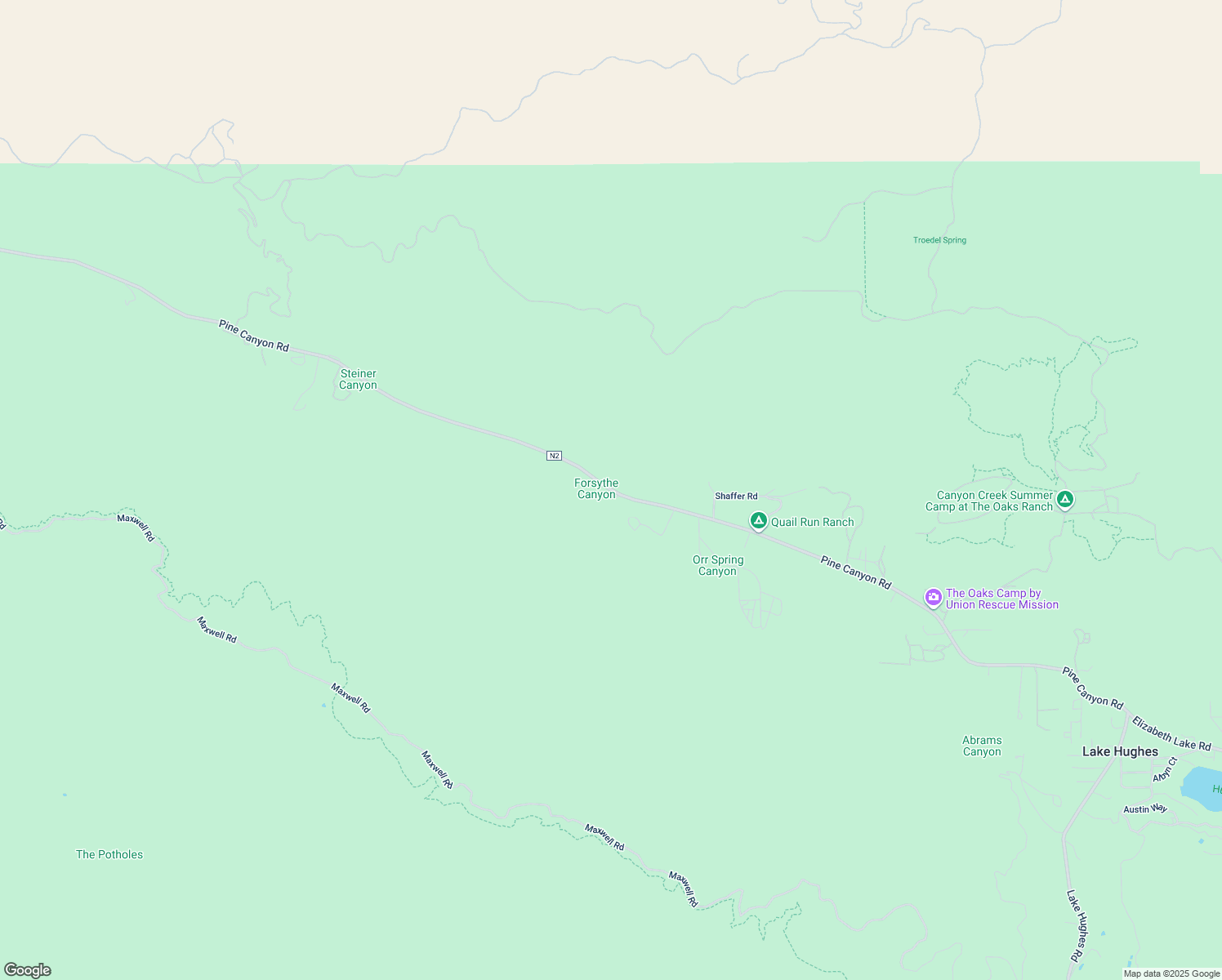 map of restaurants, bars, coffee shops, grocery stores, and more near Pine Canyon Road in Lake Hughes