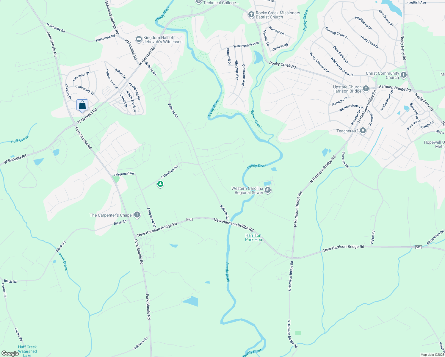 map of restaurants, bars, coffee shops, grocery stores, and more near 11 Sarah Court in Simpsonville