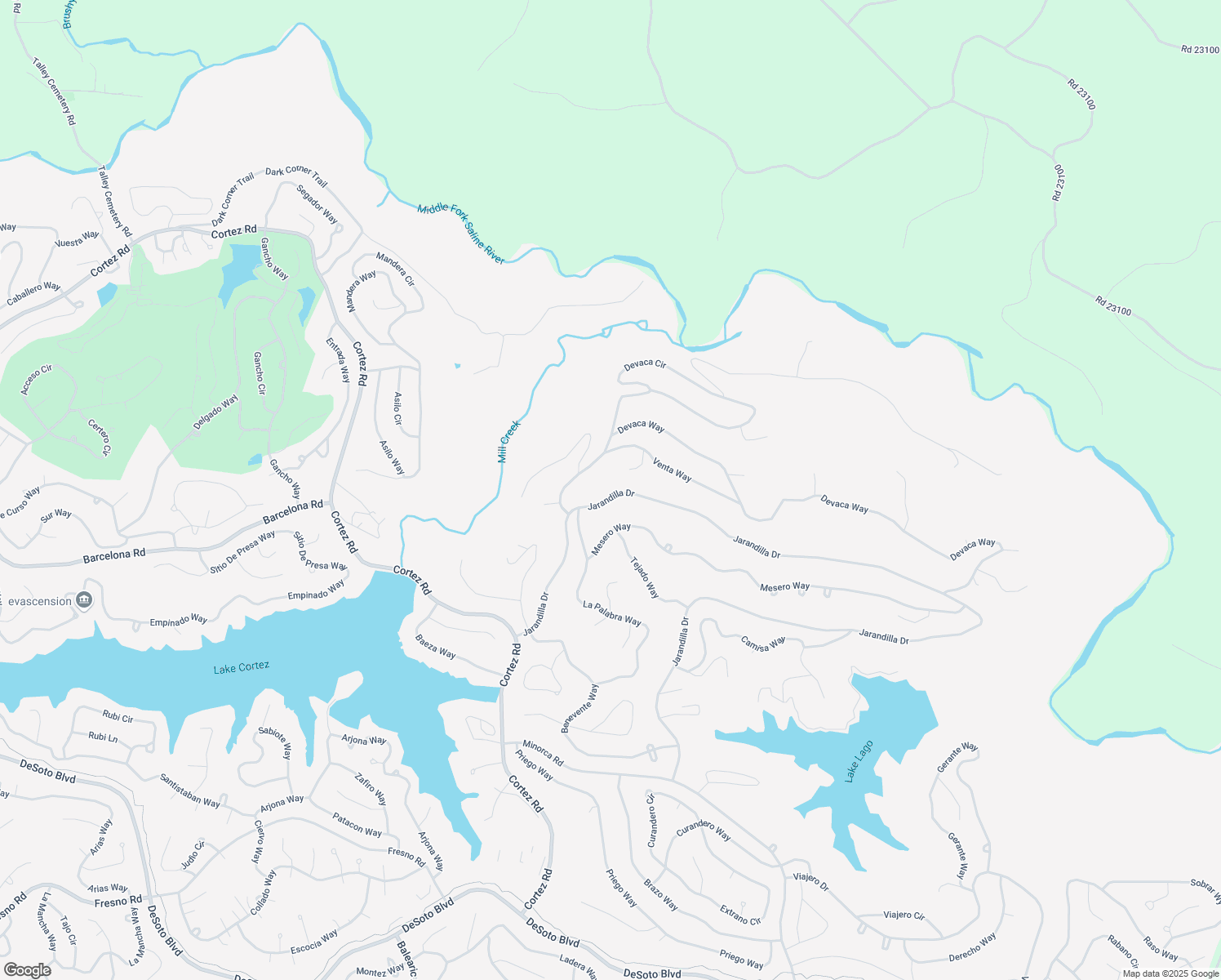 map of restaurants, bars, coffee shops, grocery stores, and more near 48 Jarandilla Drive in Hot Springs Village
