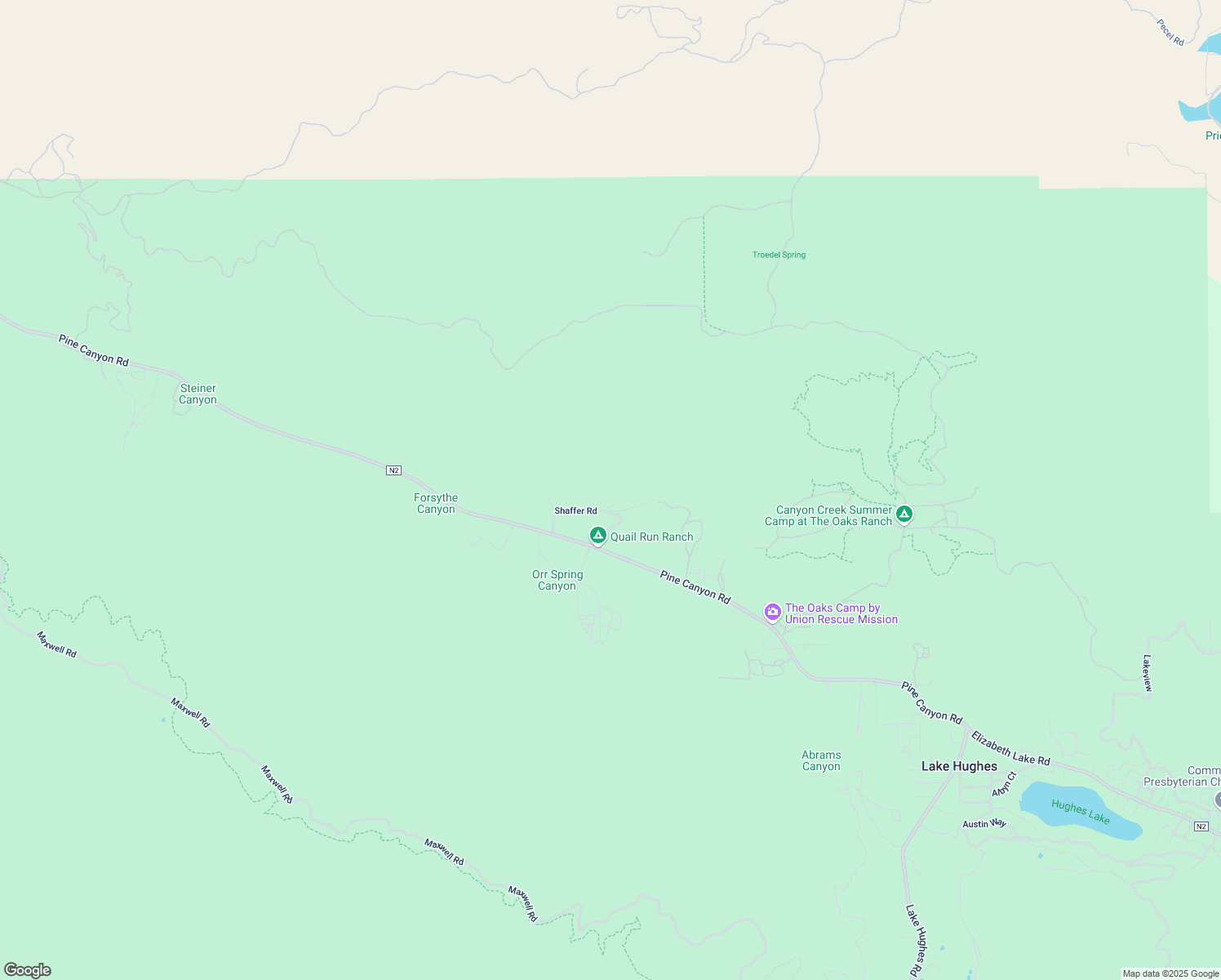map of restaurants, bars, coffee shops, grocery stores, and more near 44400 Shafer Road in Lake Hughes