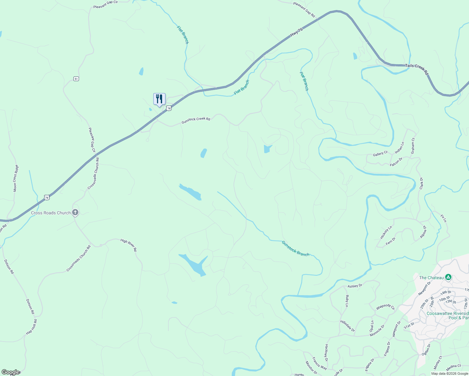 map of restaurants, bars, coffee shops, grocery stores, and more near 772 Heritage Way in Ellijay