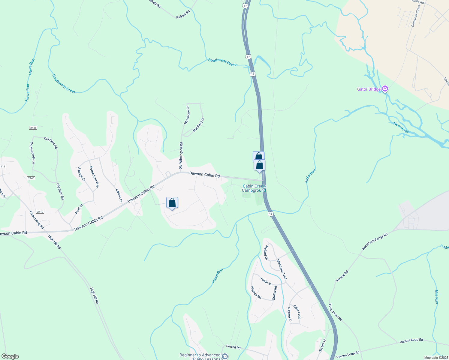 map of restaurants, bars, coffee shops, grocery stores, and more near 2065 Dawson Cabin Road in Jacksonville