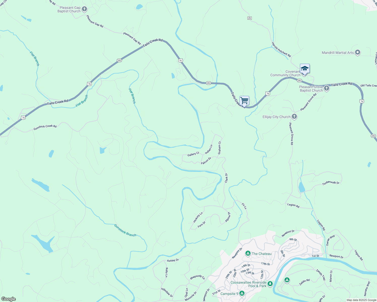 map of restaurants, bars, coffee shops, grocery stores, and more near 210 Gallery Court in Ellijay