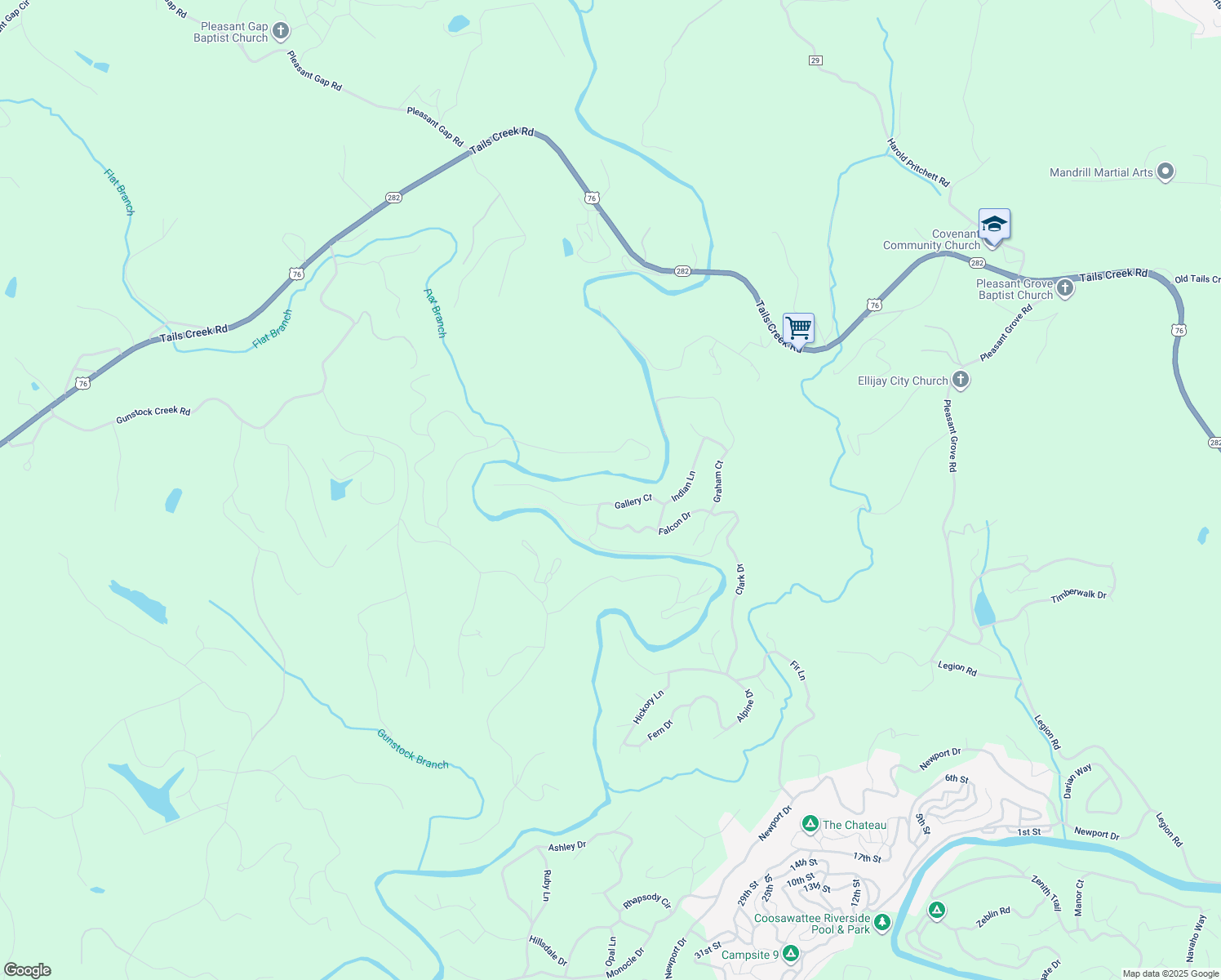 map of restaurants, bars, coffee shops, grocery stores, and more near 210 Gallery Court in Ellijay