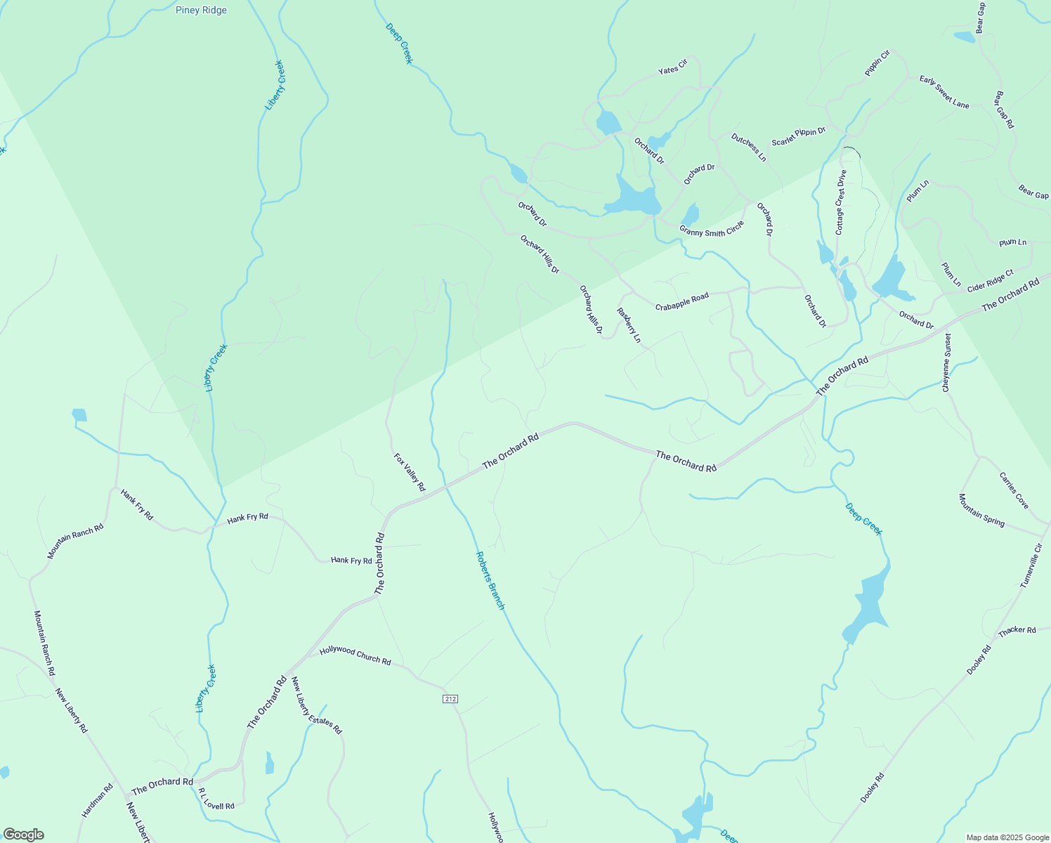 map of restaurants, bars, coffee shops, grocery stores, and more near Highlands Lake Trail in Habersham County