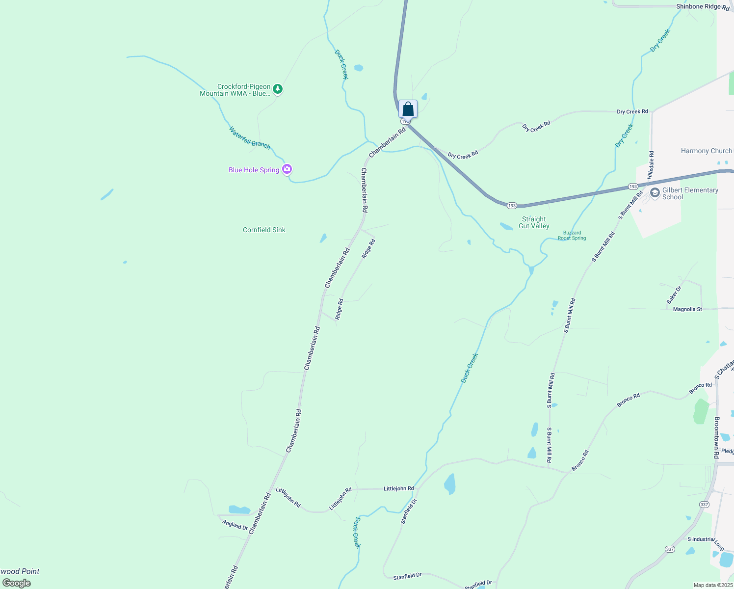 map of restaurants, bars, coffee shops, grocery stores, and more near 405 Ridge Road in LaFayette