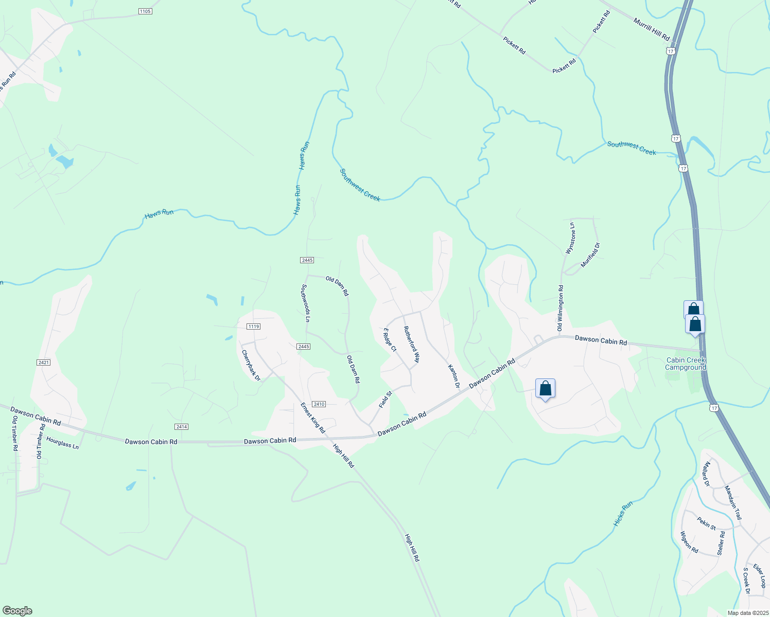 map of restaurants, bars, coffee shops, grocery stores, and more near 225 Rutherford Way in Jacksonville