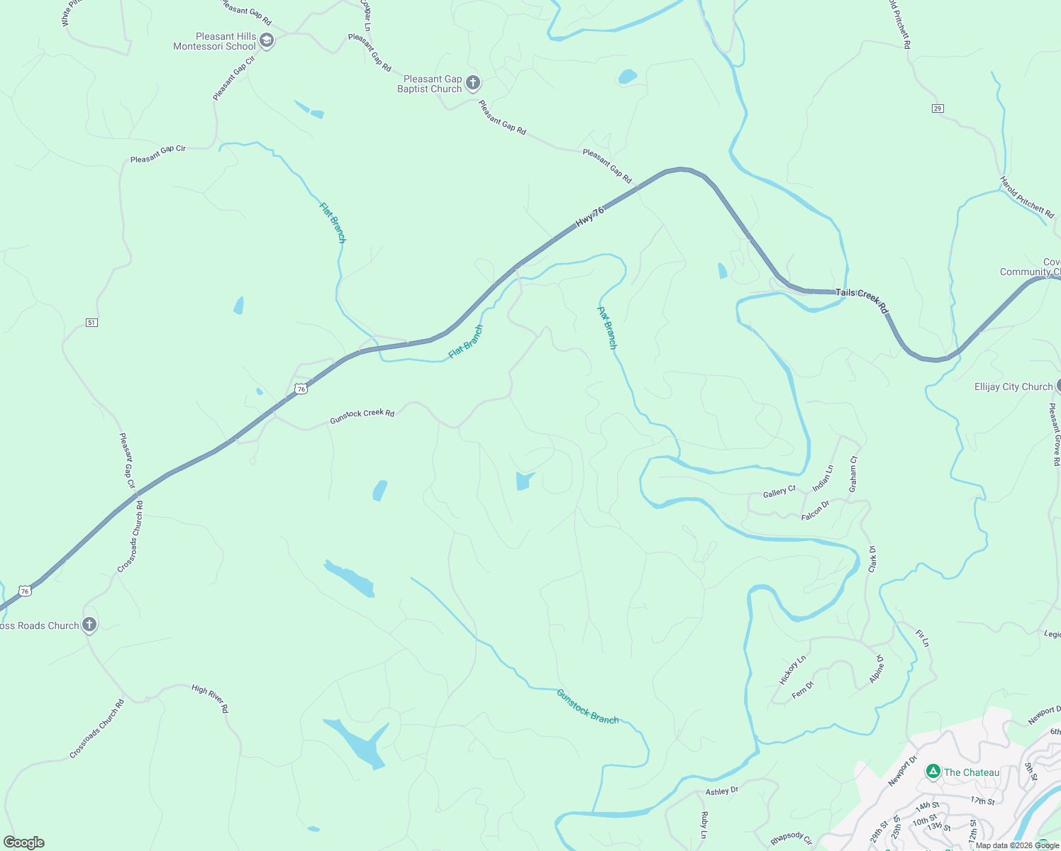 map of restaurants, bars, coffee shops, grocery stores, and more near 360 Hicks Ford Rd in Ellijay