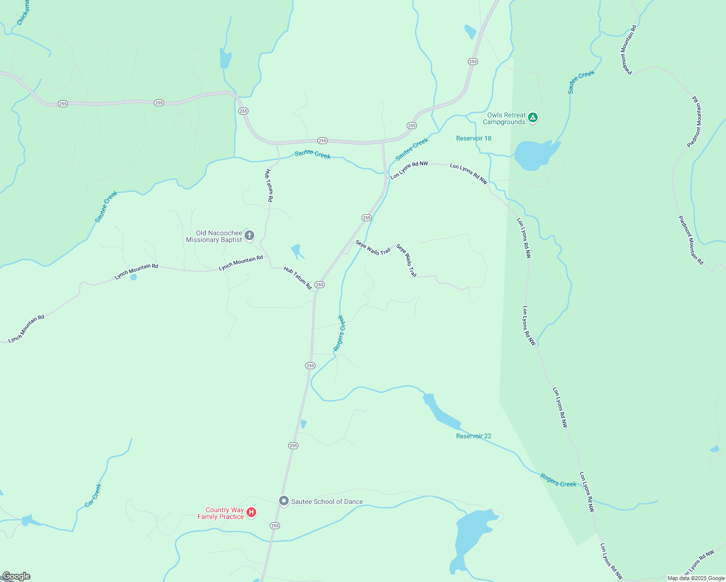 map of restaurants, bars, coffee shops, grocery stores, and more near 159 Rather Hill Trail in Clarkesville