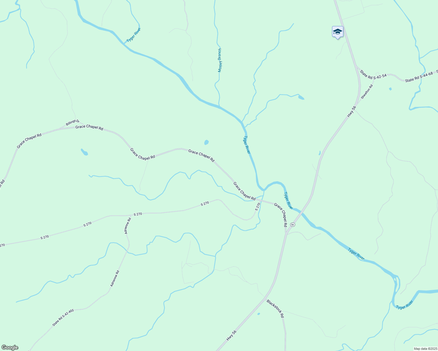 map of restaurants, bars, coffee shops, grocery stores, and more near 2550 Grace Chapel Road in Enoree