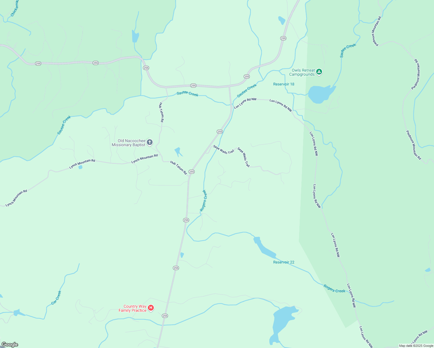 map of restaurants, bars, coffee shops, grocery stores, and more near 159 Rather Hill Trail in Clarkesville