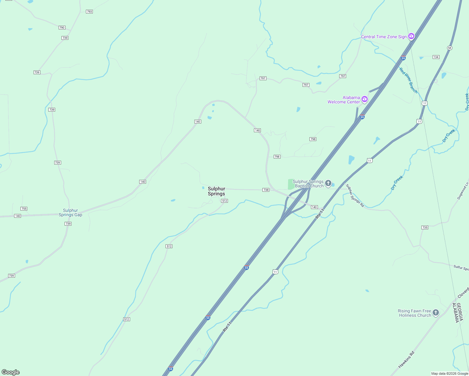 map of restaurants, bars, coffee shops, grocery stores, and more near 376 County Road 738 in Valley Head