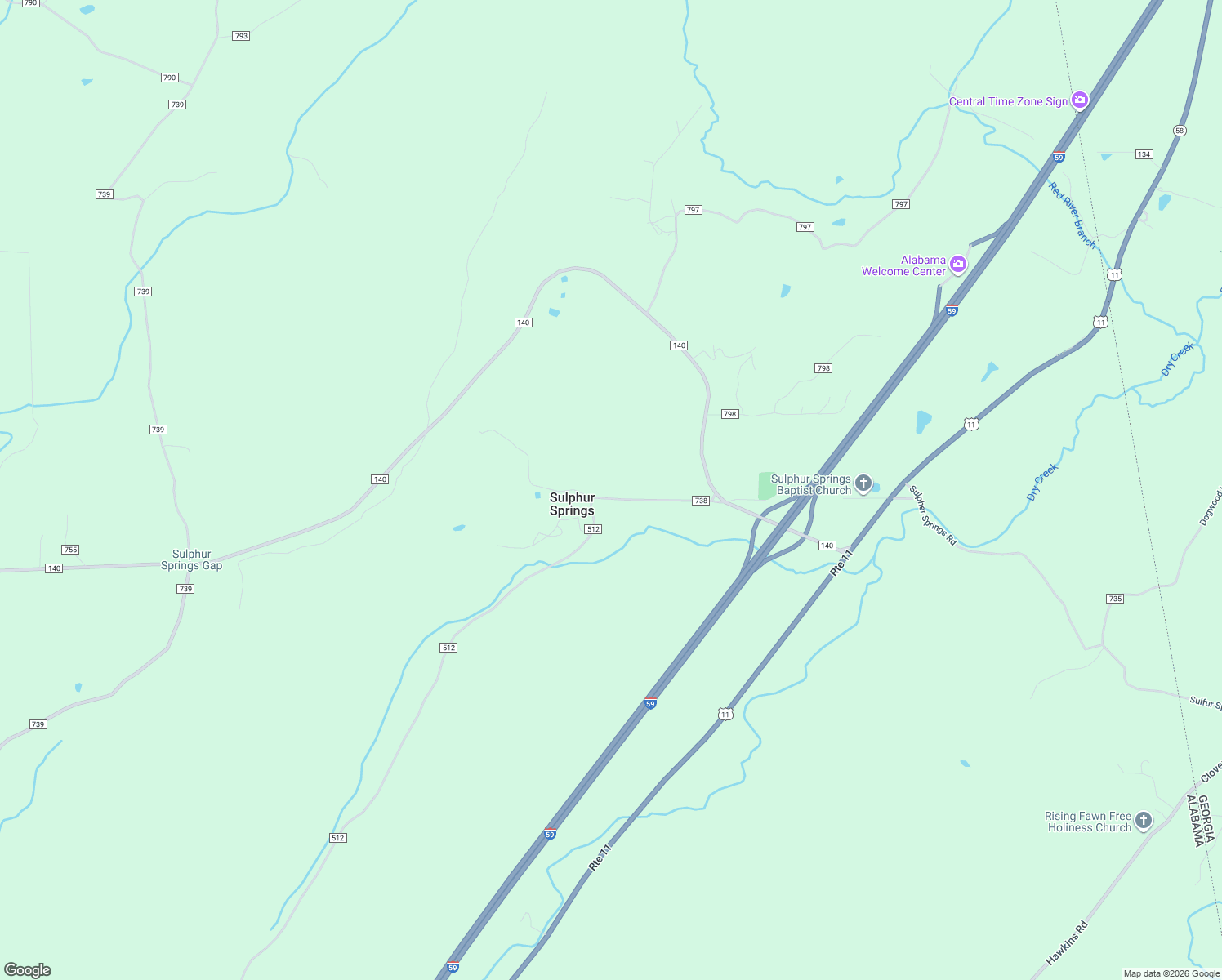 map of restaurants, bars, coffee shops, grocery stores, and more near 376 County Road 738 in Valley Head