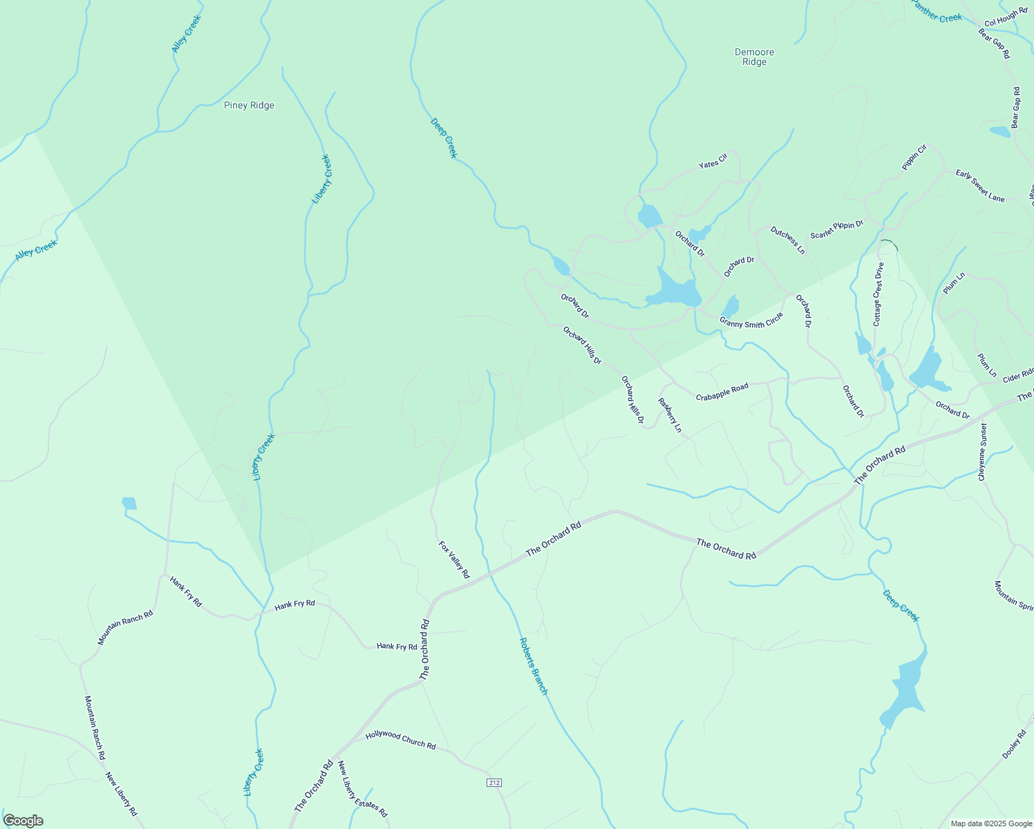 map of restaurants, bars, coffee shops, grocery stores, and more near Highlands Lake Trail in Habersham County