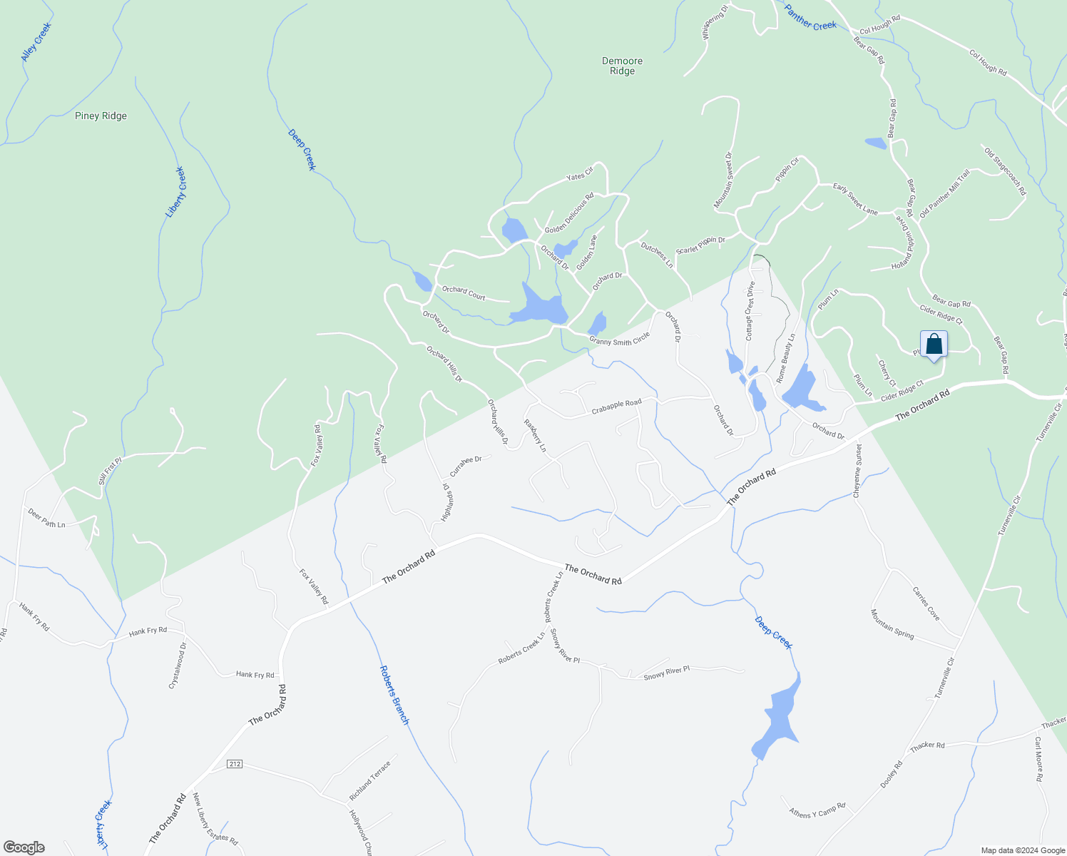 map of restaurants, bars, coffee shops, grocery stores, and more near 511 Orchard Hills Drive in Clarkesville