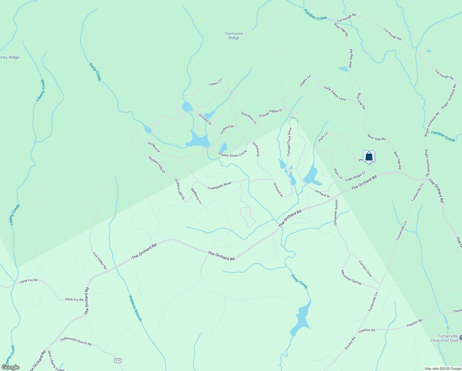 map of restaurants, bars, coffee shops, grocery stores, and more near 505 Crabapple Road in Clarkesville