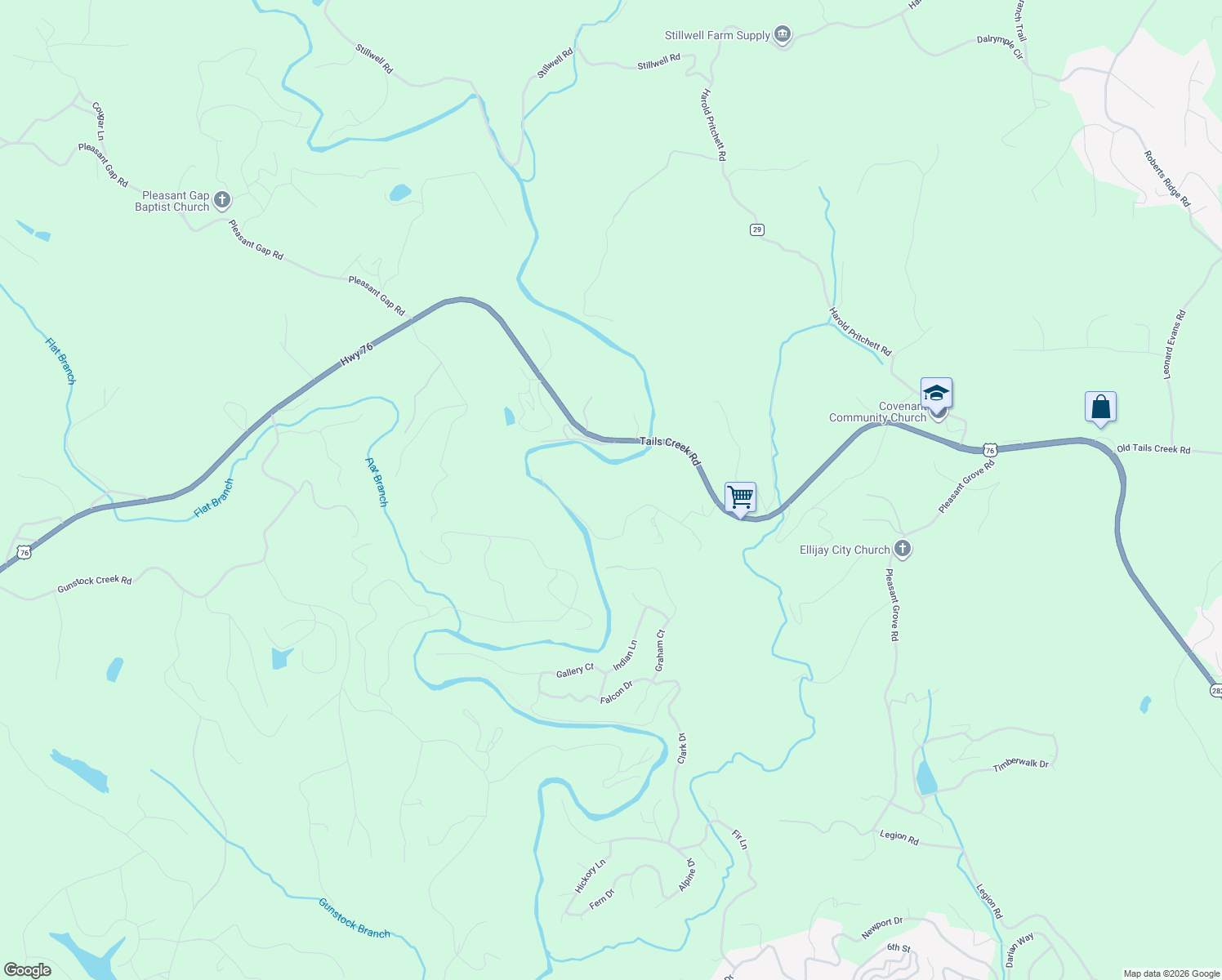 map of restaurants, bars, coffee shops, grocery stores, and more near 334 Ponderosa Road in Ellijay