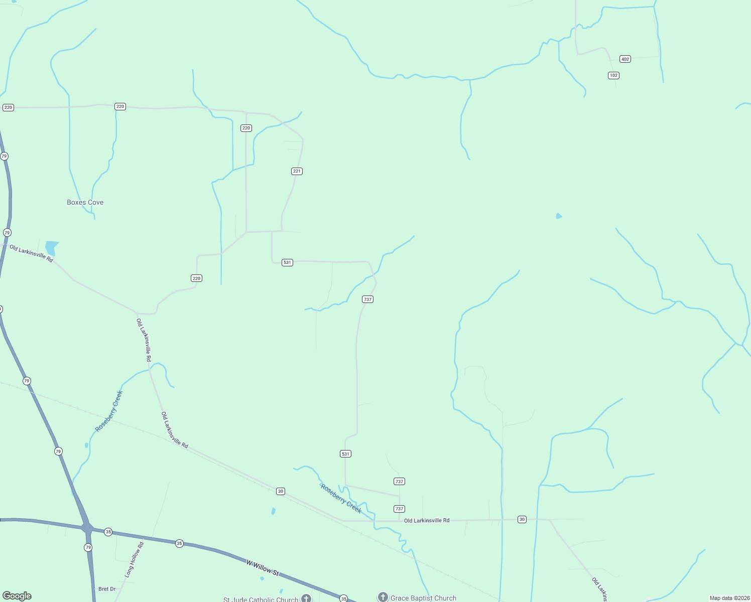 map of restaurants, bars, coffee shops, grocery stores, and more near 1405 County Road 737 in Scottsboro