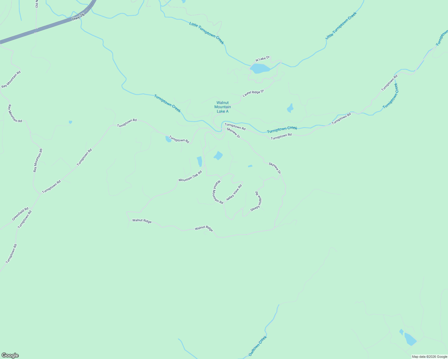 map of restaurants, bars, coffee shops, grocery stores, and more near 104 Pine Ridge Road in Ellijay