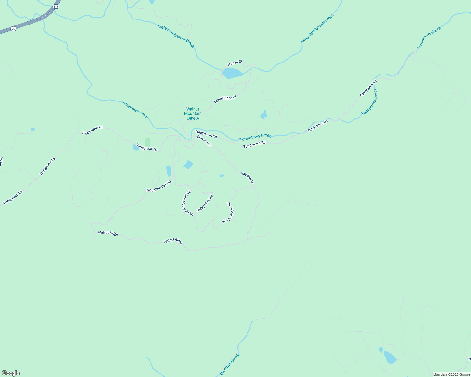 map of restaurants, bars, coffee shops, grocery stores, and more near 16 Lake Top Lane in Gilmer County