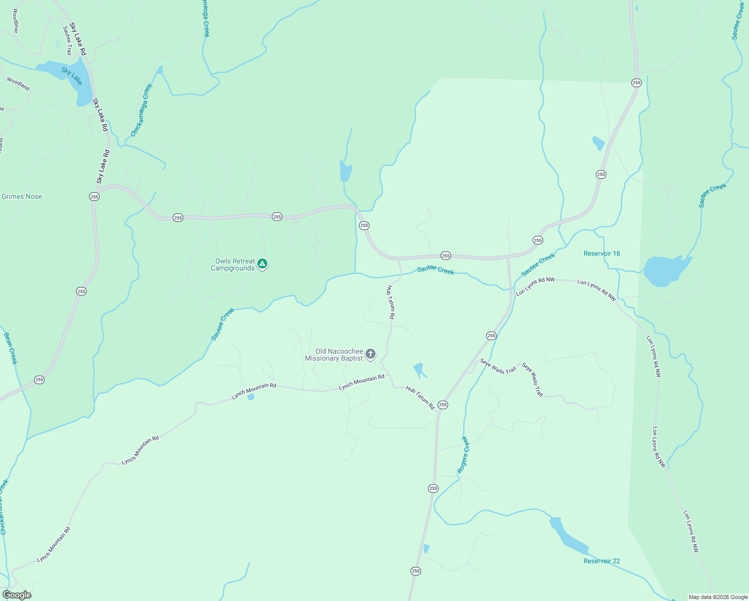 map of restaurants, bars, coffee shops, grocery stores, and more near in Sautee Nacoochee