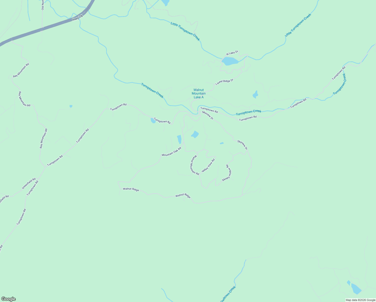 map of restaurants, bars, coffee shops, grocery stores, and more near Walnut Mountain Road in Ellijay
