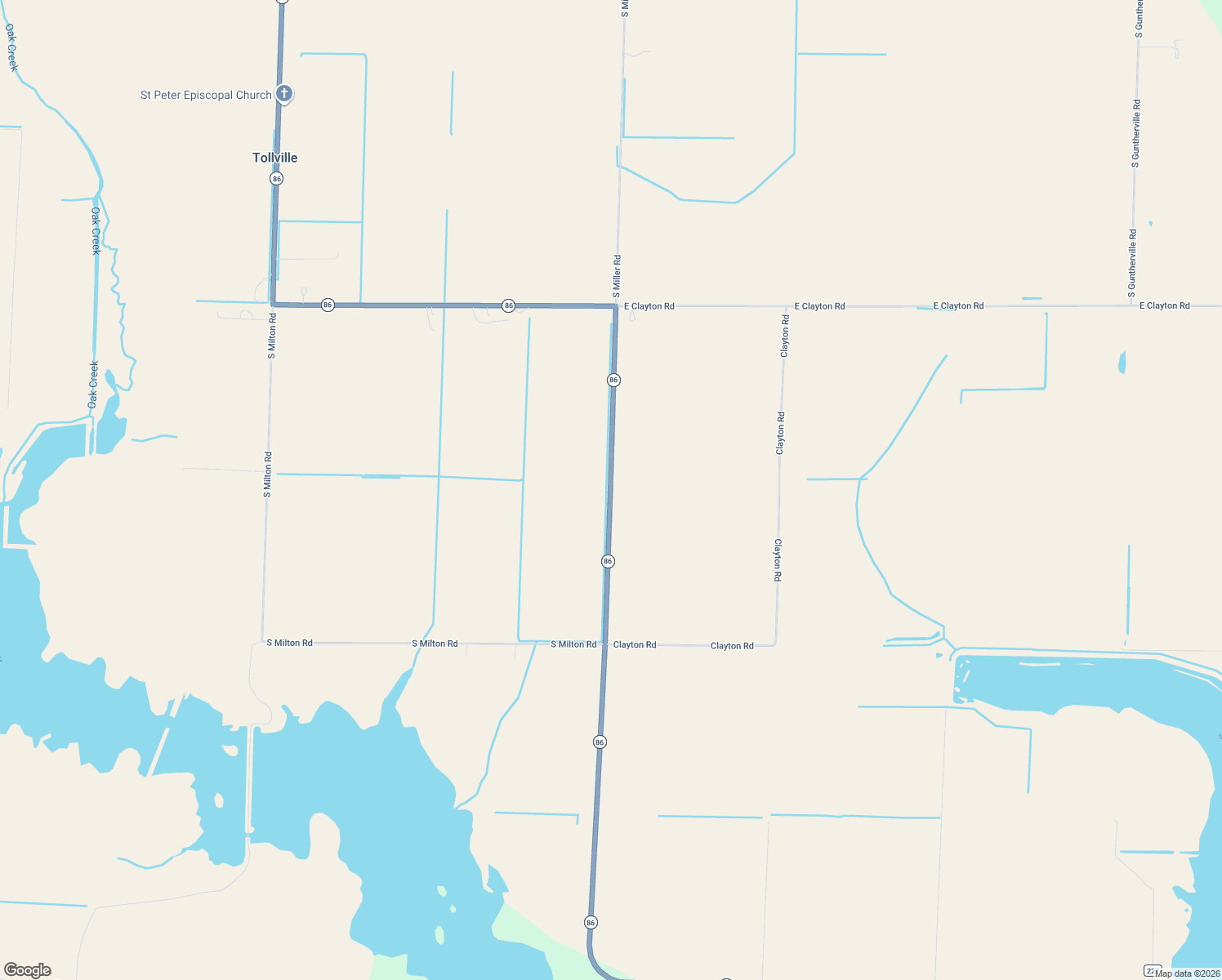 map of restaurants, bars, coffee shops, grocery stores, and more near Highway 86 in De Valls Bluff
