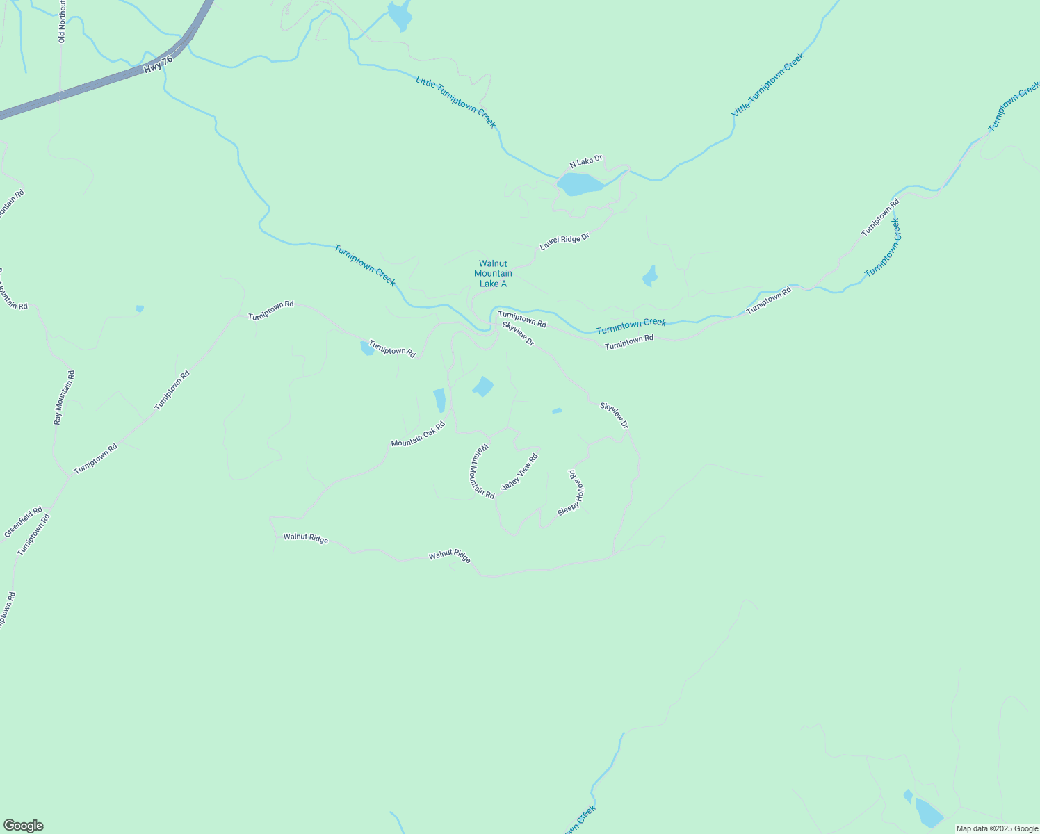 map of restaurants, bars, coffee shops, grocery stores, and more near 104 Pine Ridge Road in Ellijay