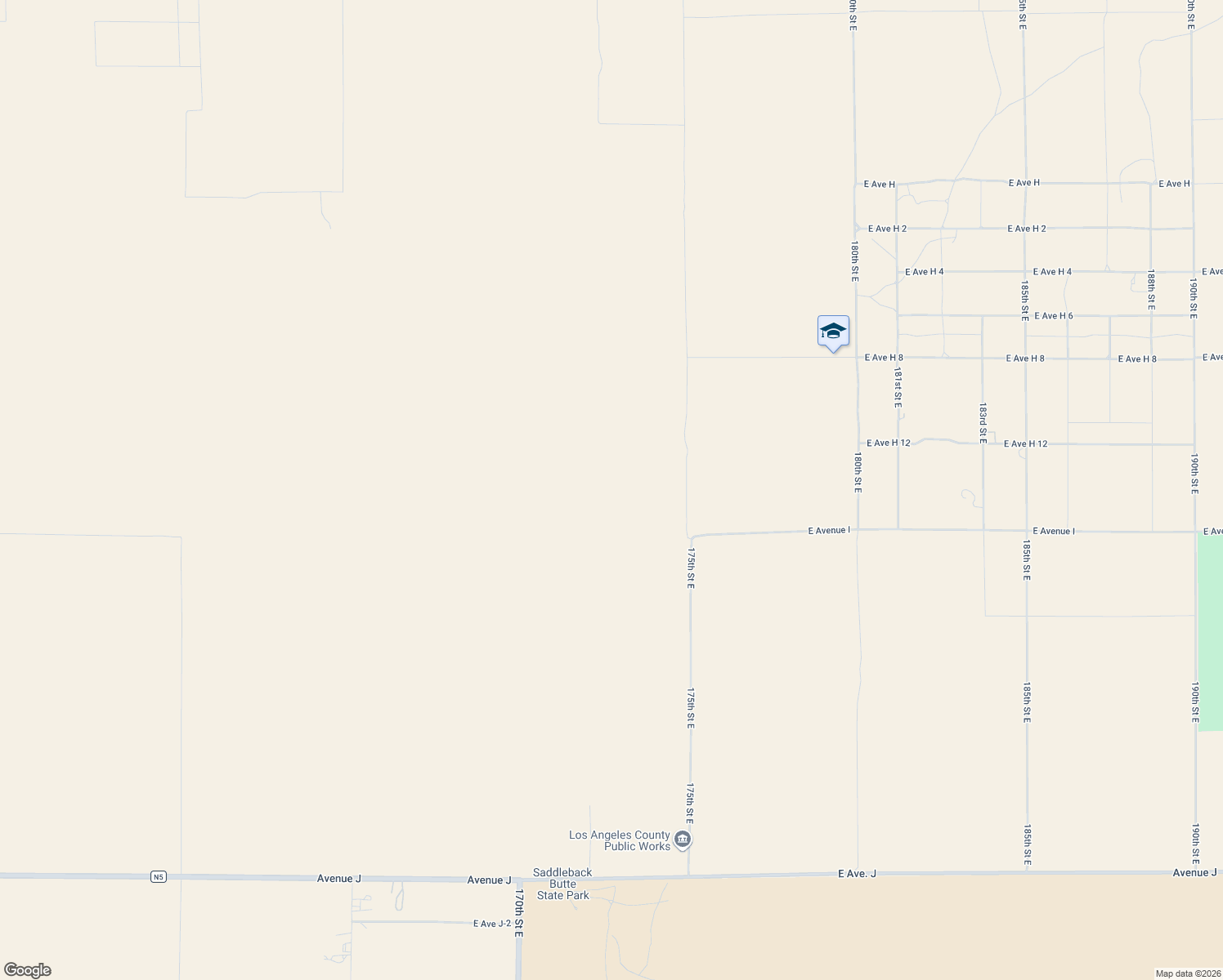 map of restaurants, bars, coffee shops, grocery stores, and more near 175 Avenue H12 in Lancaster