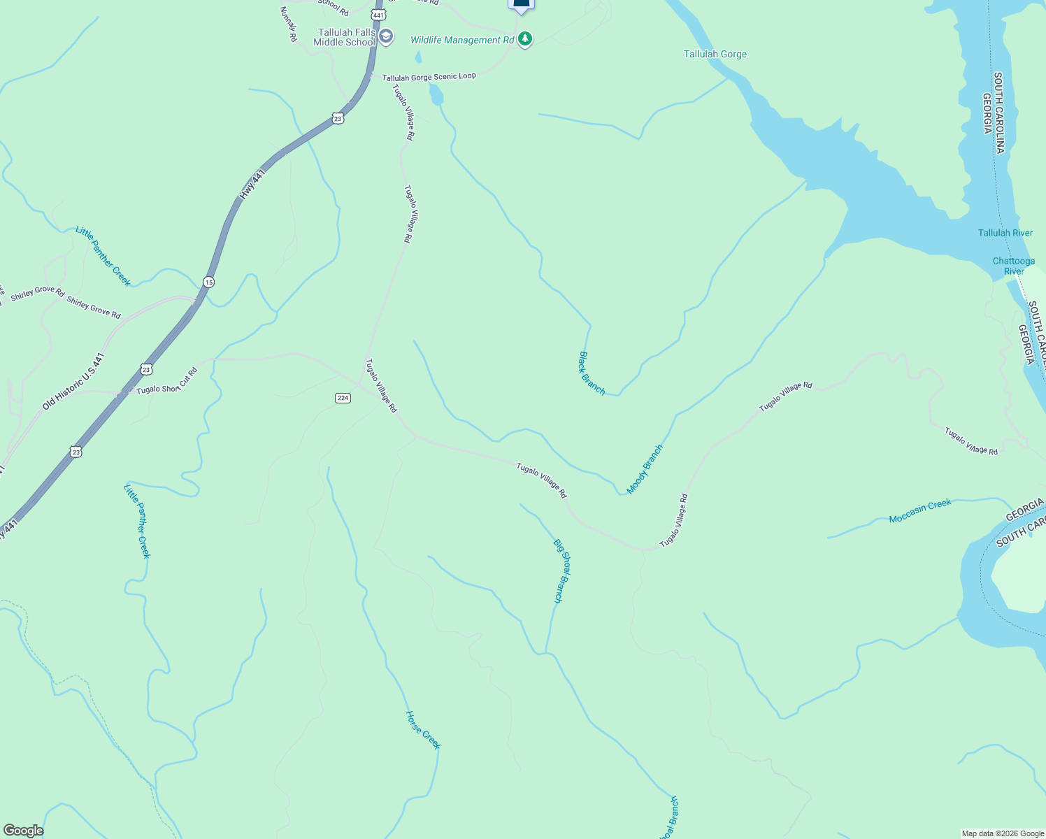 map of restaurants, bars, coffee shops, grocery stores, and more near 1857 Tugalo Village Road in Clarkesville