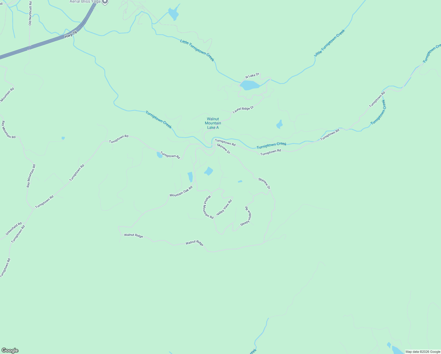 map of restaurants, bars, coffee shops, grocery stores, and more near 169 Pine Ridge Road in Ellijay