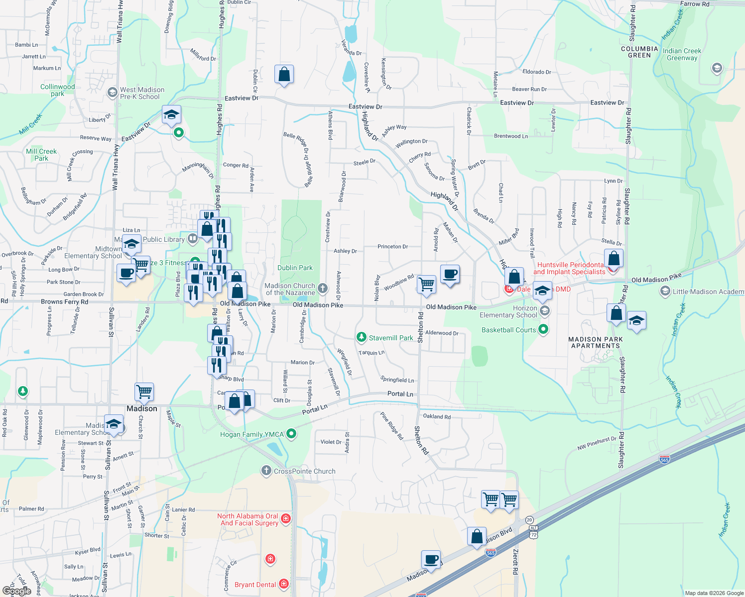 map of restaurants, bars, coffee shops, grocery stores, and more near 805 Nolan Blvd in Madison