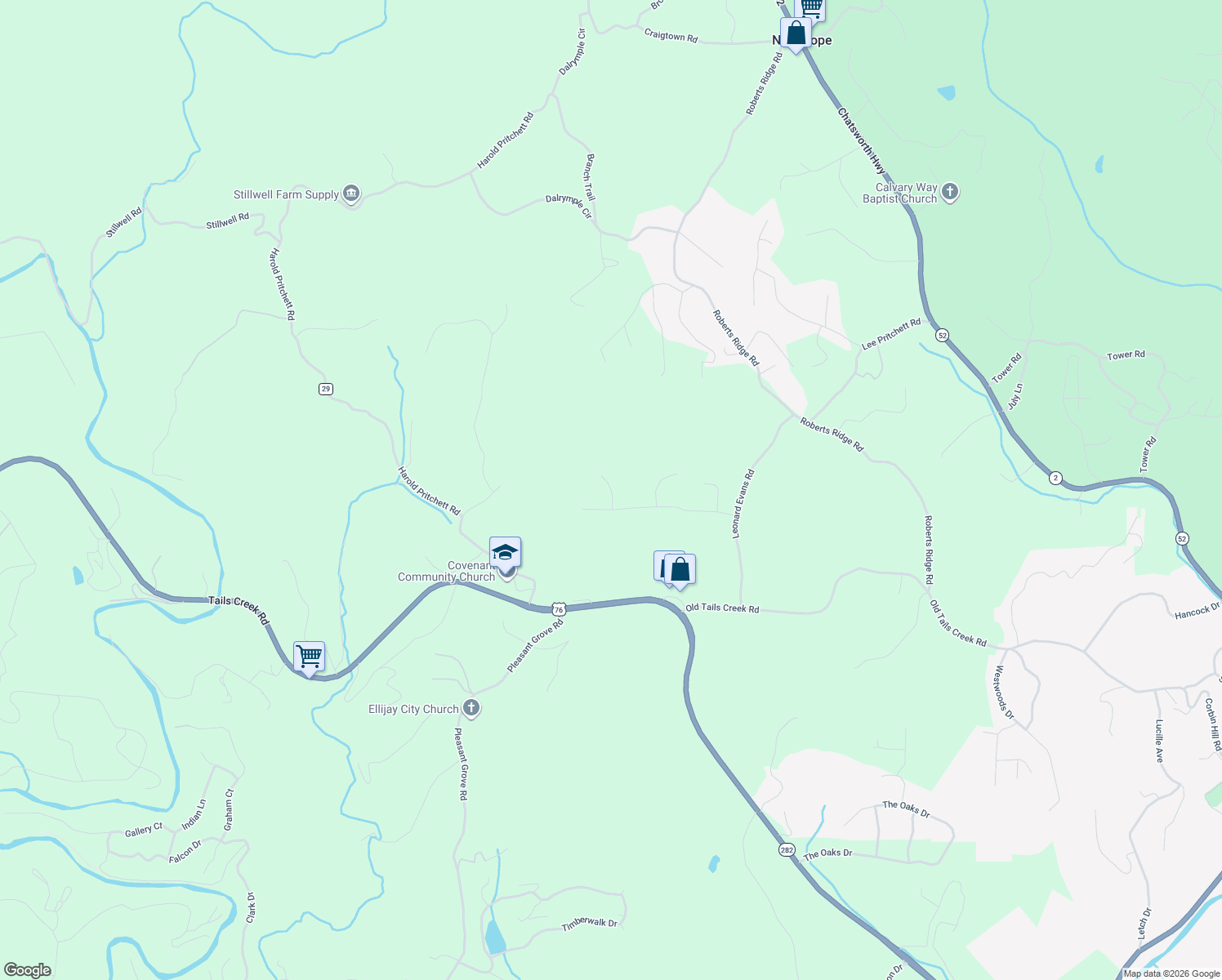 map of restaurants, bars, coffee shops, grocery stores, and more near Crabapple Ct in Ellijay